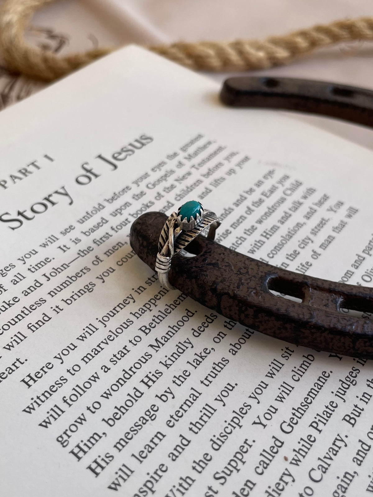 Turquoise Feather Ring | 925 Sterling Silver Size 8.25 G809