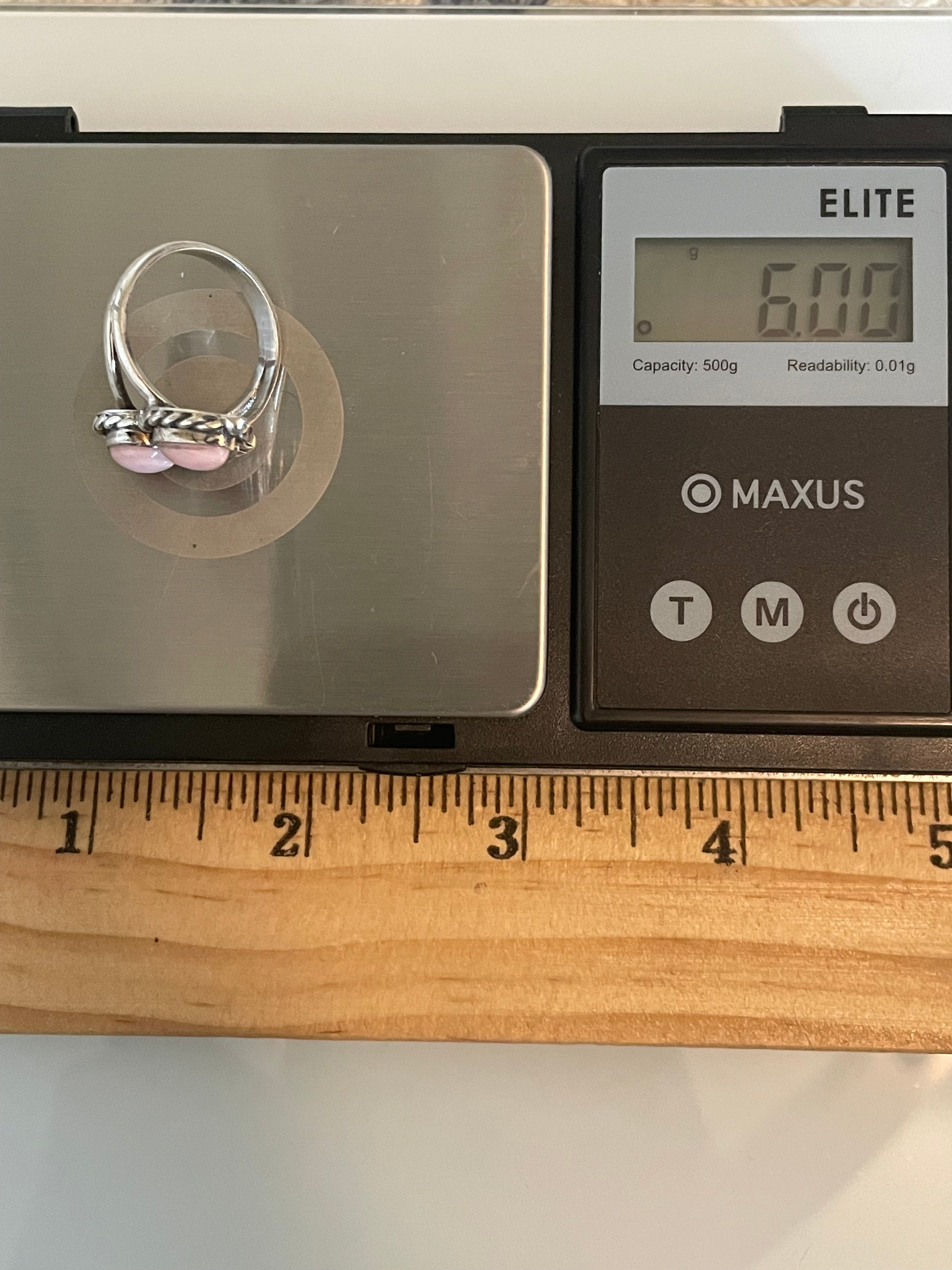 Pink Conch Tear Drop Ring Size 7.75 | 925 Sterling Silver G540