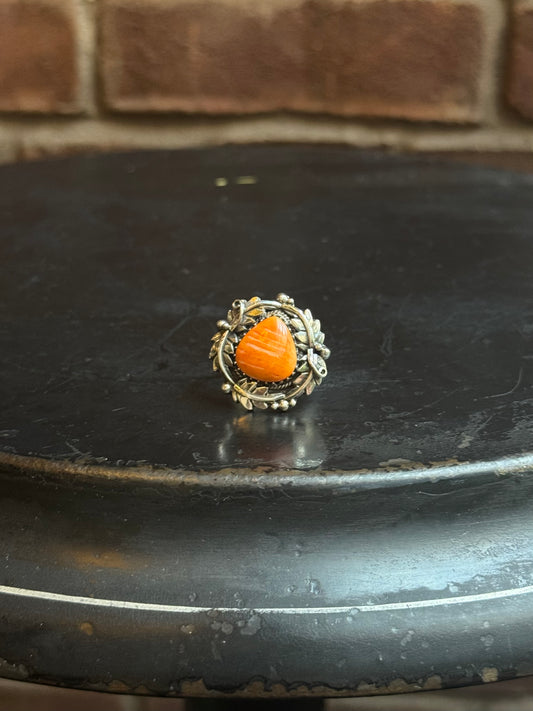 Spiny Oyster Leaf Ring | 925 Sterling Silver | Size 8 C242