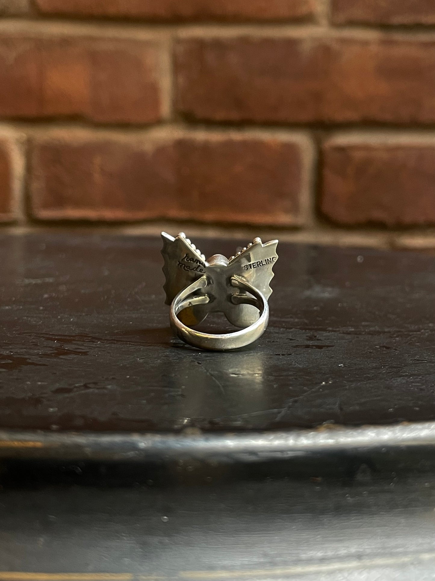 Pink Conch Butterfly Ring Size 7.5 | 925 Sterling Silver Southwest E117