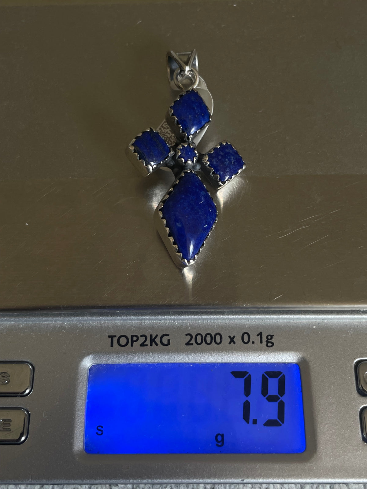 Lapis Lazuli Cross Pendant | 925 Sterling Silver D249