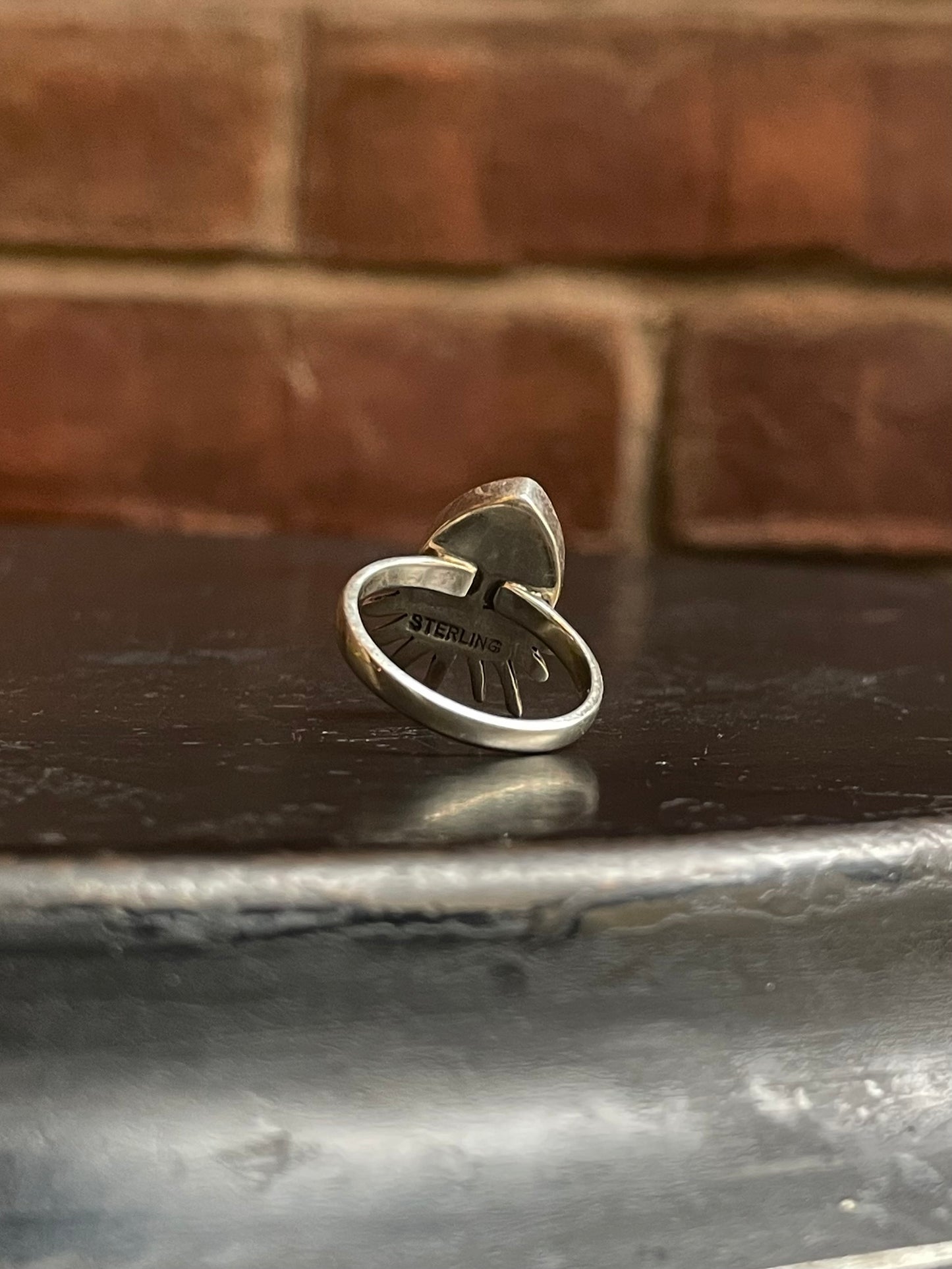 Pink Conch Tear Drop Ring Size 7 | 925 Sterling Silver G160