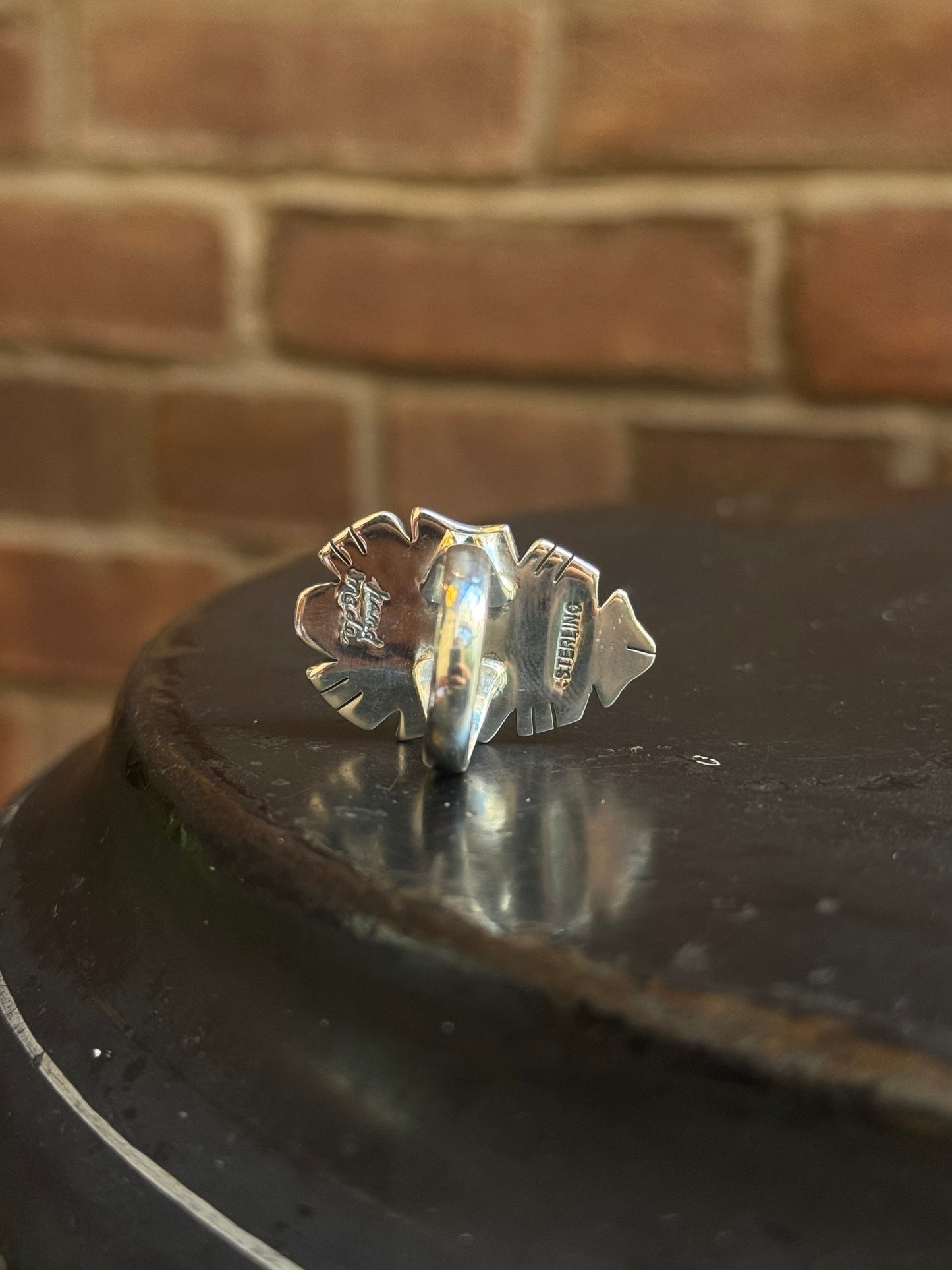 Spiny Oyster Teardrop Ring | Sterling Silver | Size 6.5 | A692
