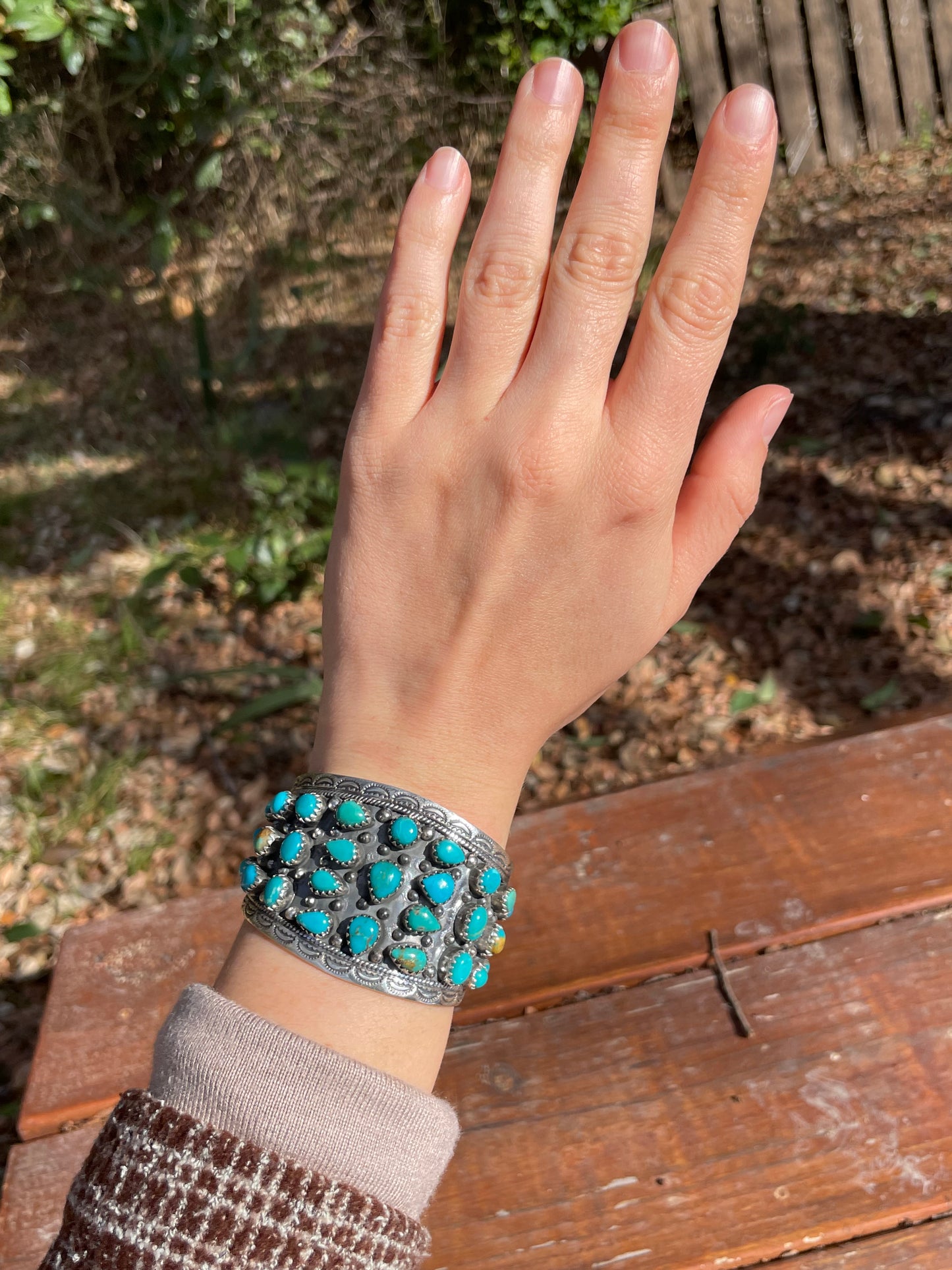 Kingman Turquoise Multi Stone Cuff Bracelet | 925 Sterling Silver D112