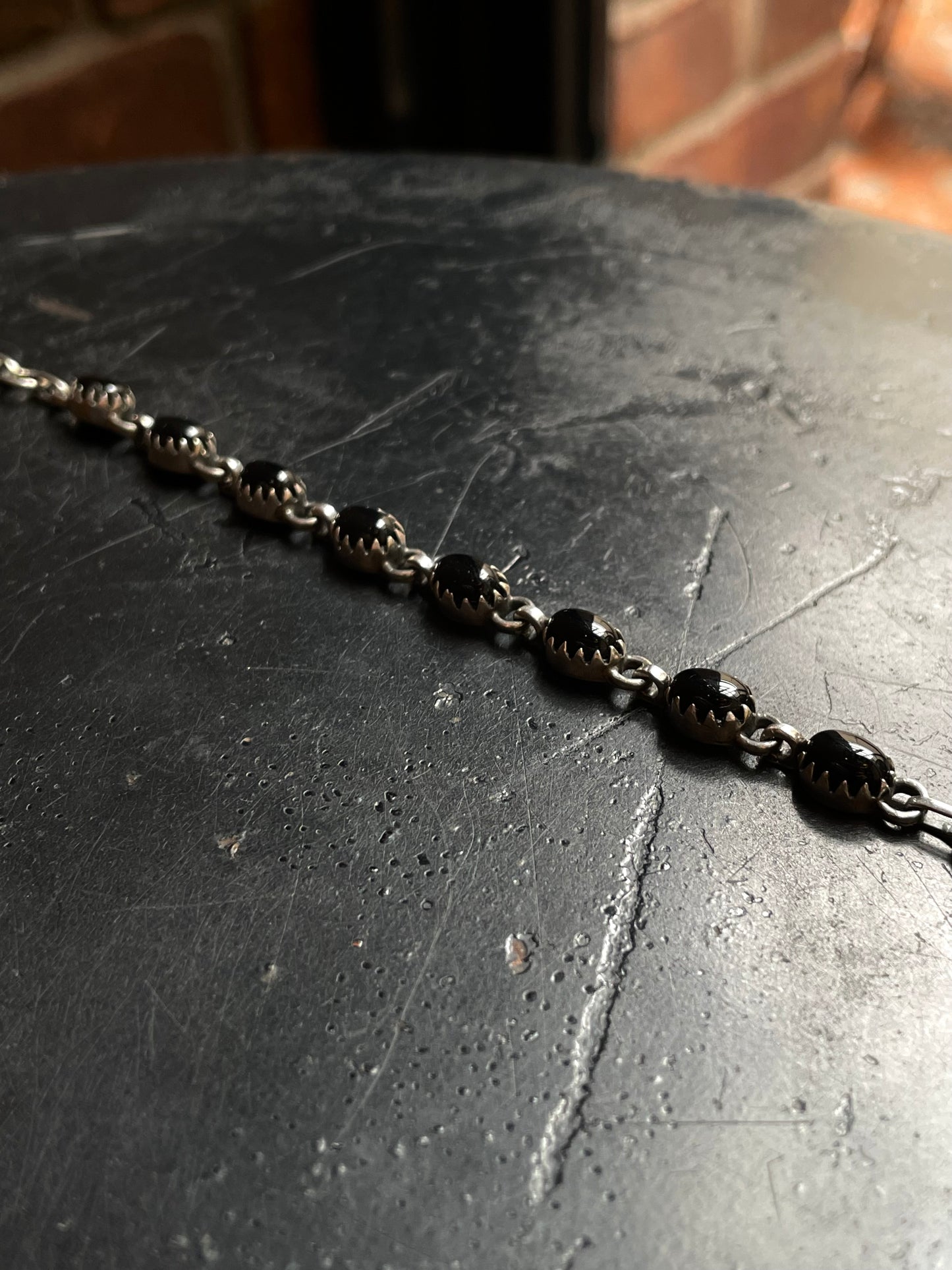 Black Onyx Link Bracelet | 925 Sterling Silver E107