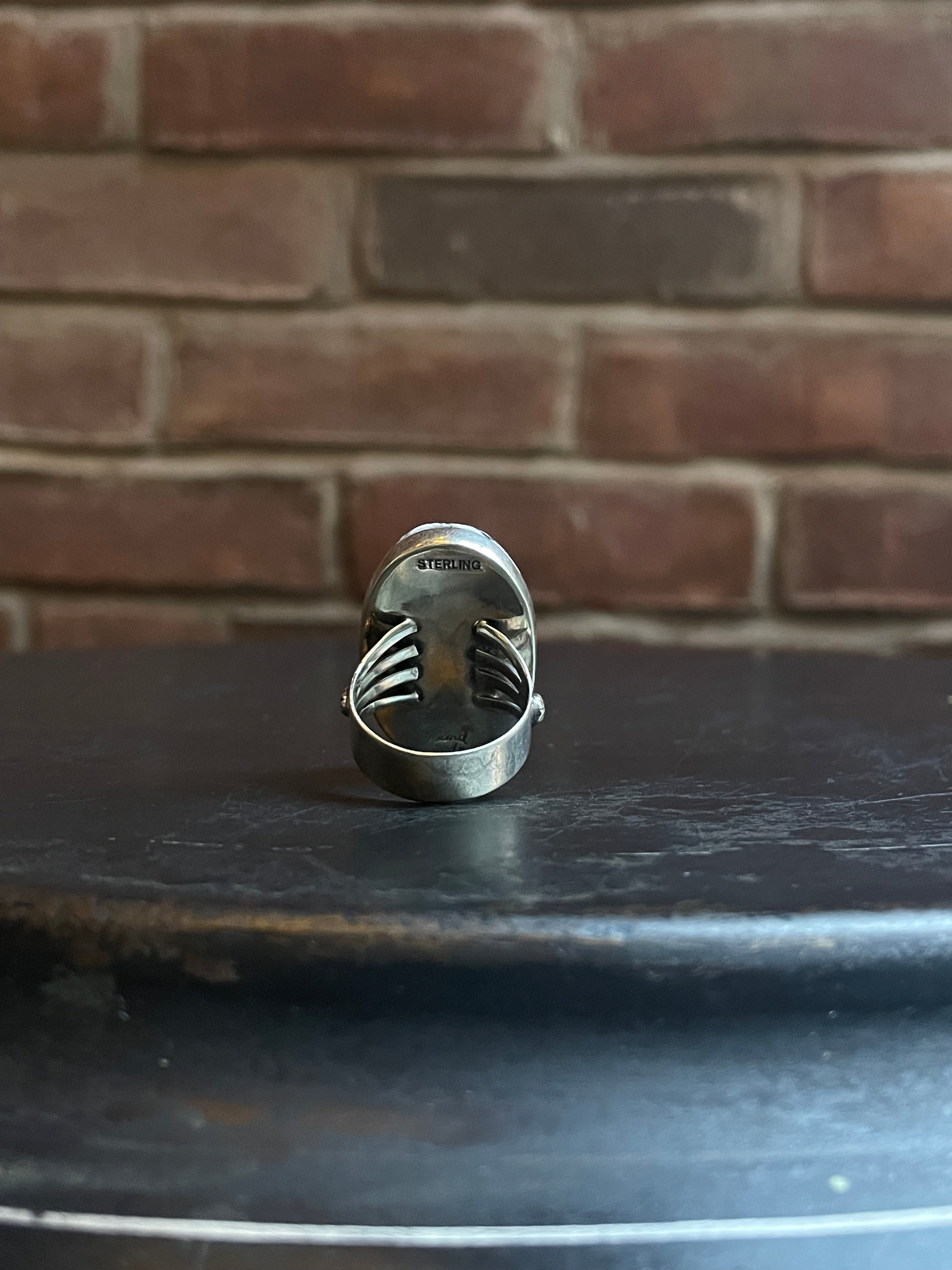 White Buffalo Ring Size 9.25 | 925 Sterling Silver E474