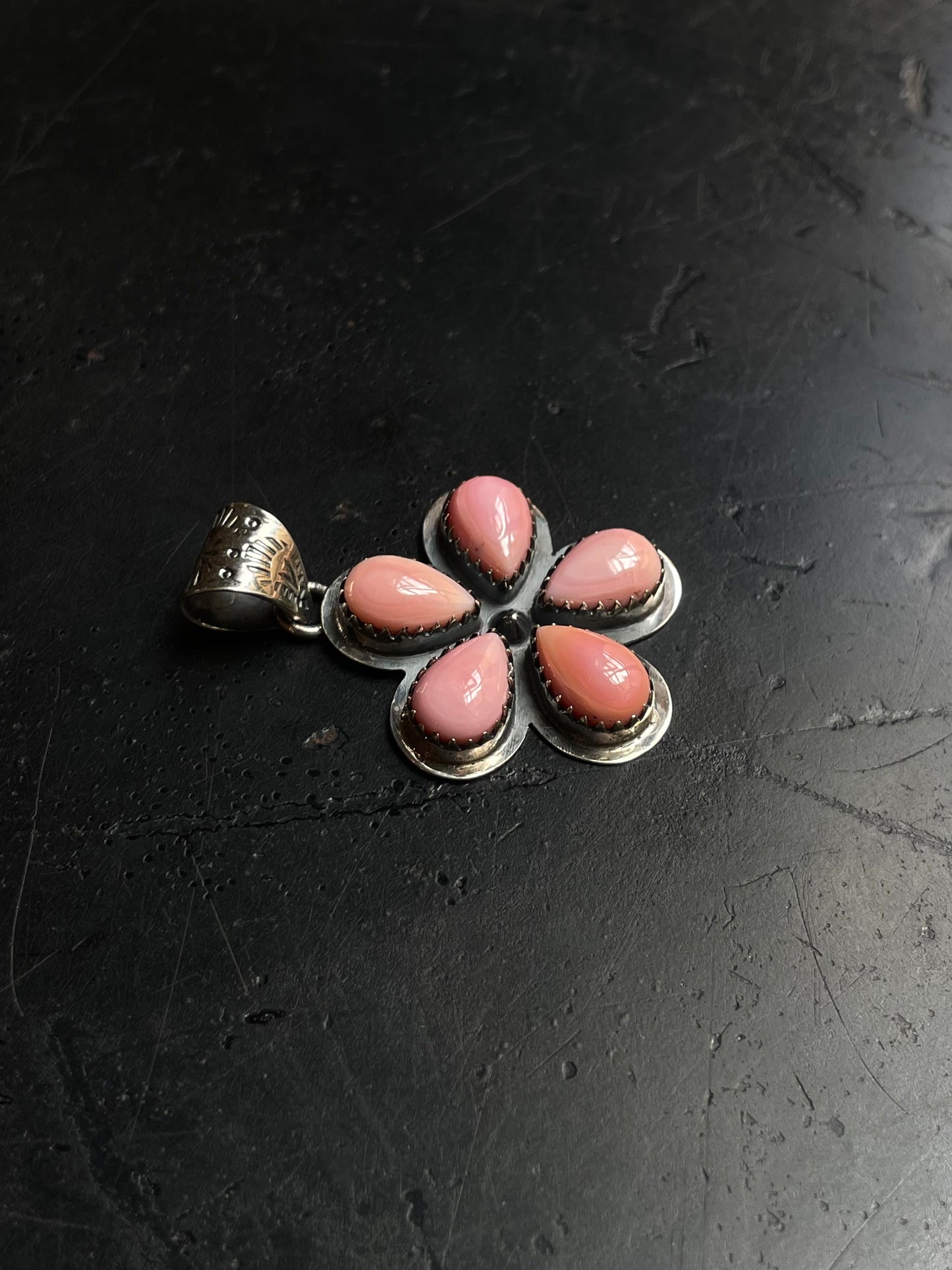 Pink Conch Flower Pendant | 925 Sterling Silver E233