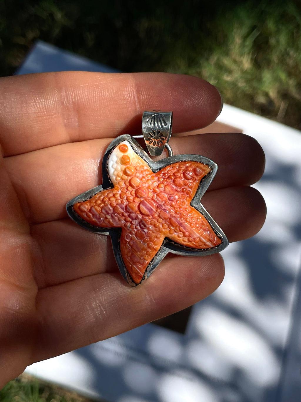 Spiny Oyster Starfish Pendant | 925 Sterling Silver | D337