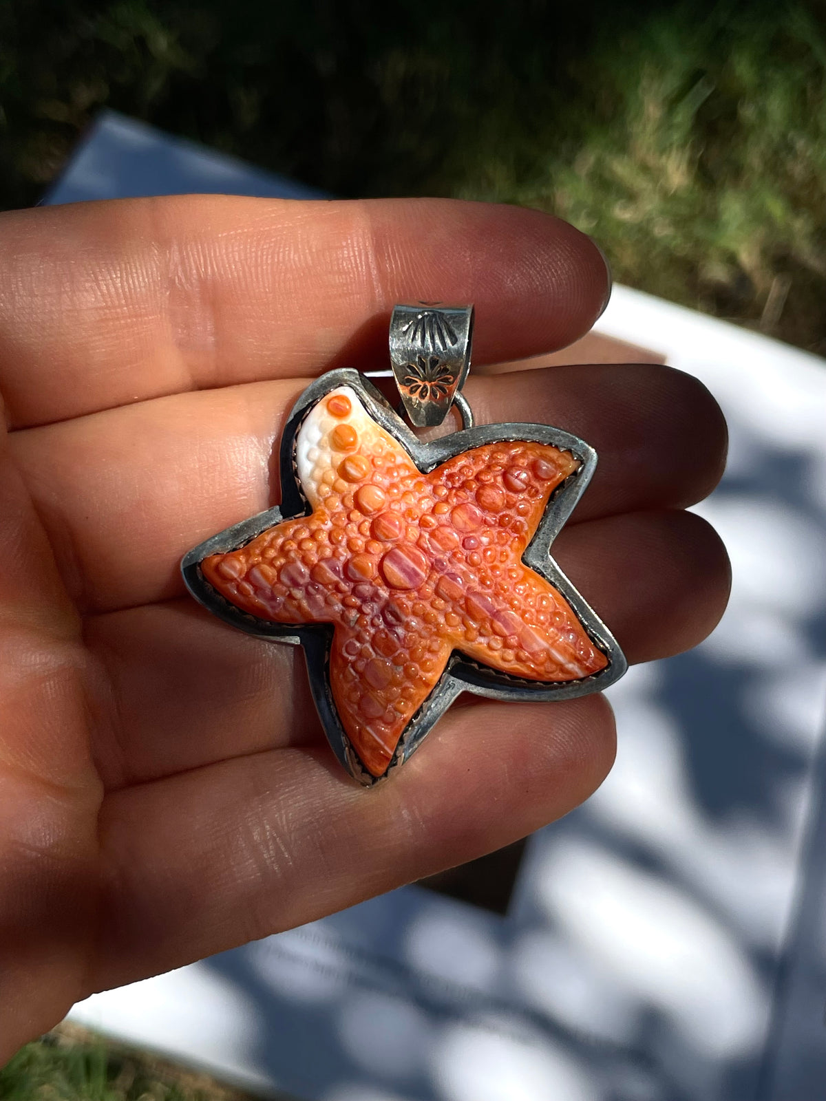Spiny Oyster Starfish Pendant | 925 Sterling Silver | D337
