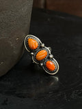 Spiny Oyster Triple Stone Ring Size 7 | 925 Sterling Silver Southwest E211