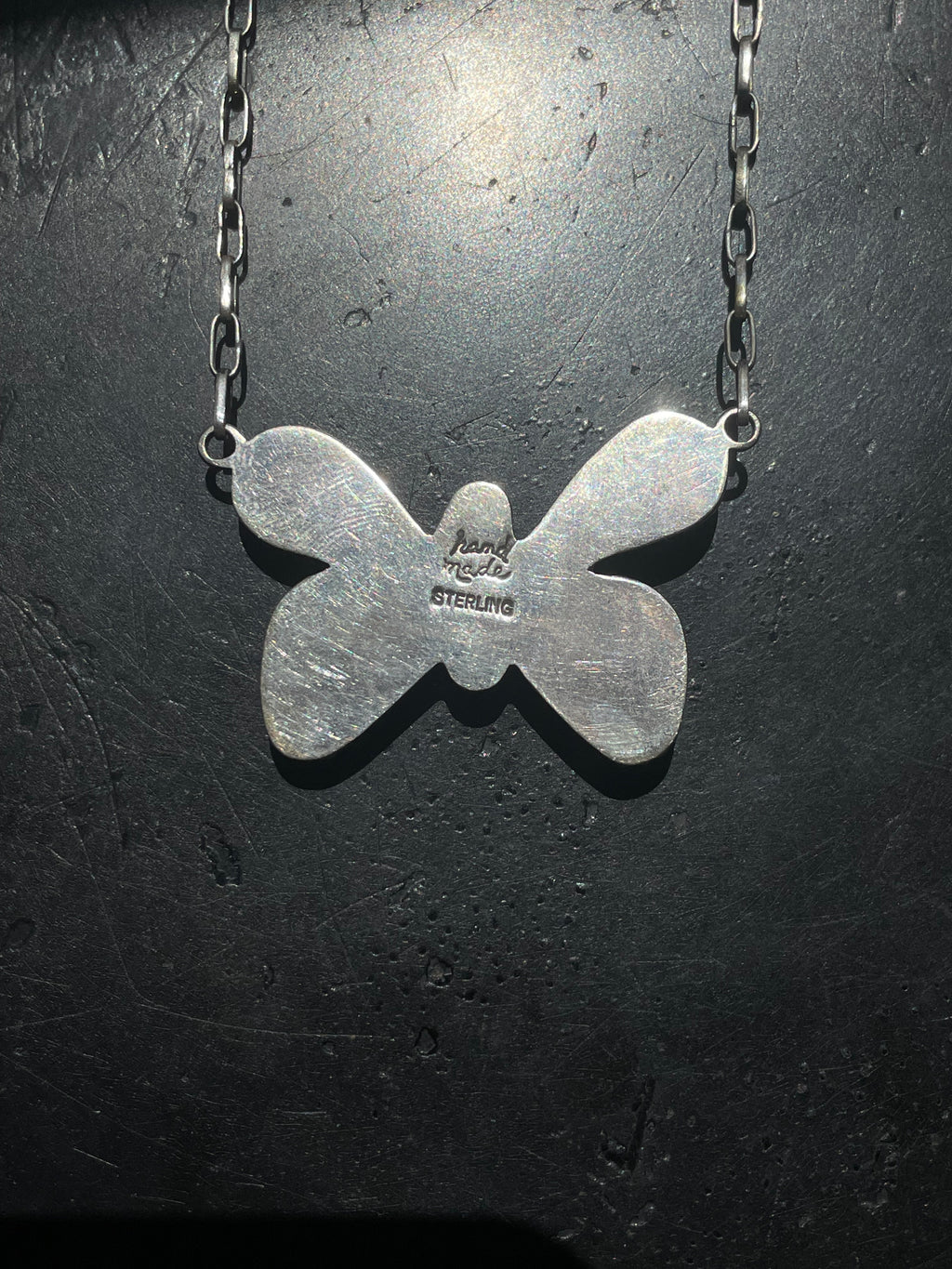 Kingman Turquoise Butterfly Necklace | Sterling Silver G419