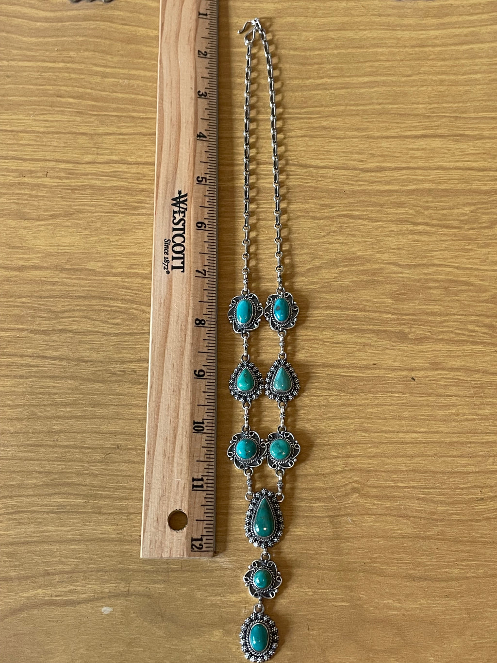 Kingman Turquoise Lariat Necklace | 925 Sterling Silver G611