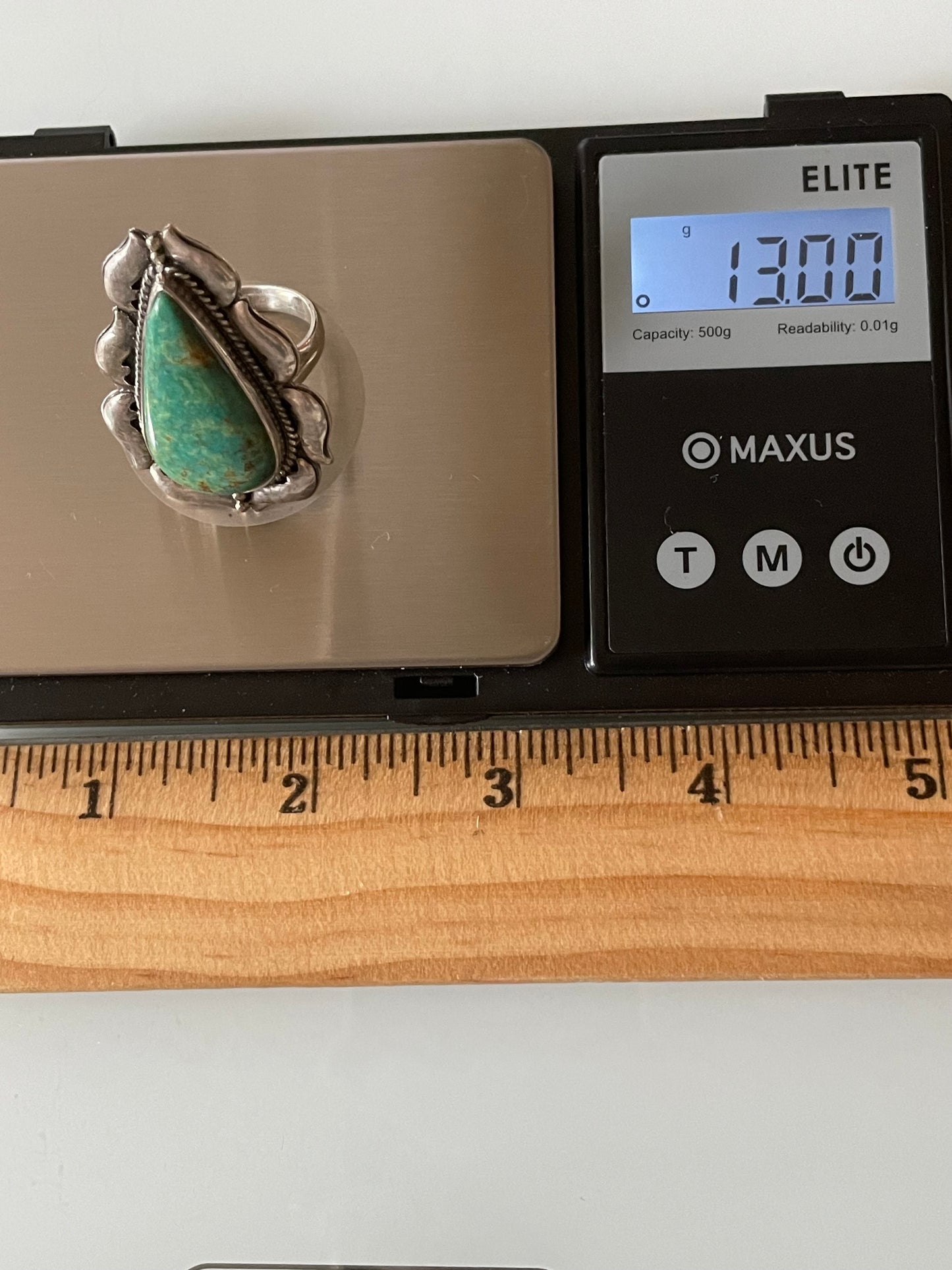 Turquoise Tear Drop Ring Size 8.5 | 925 Sterling Silver G265