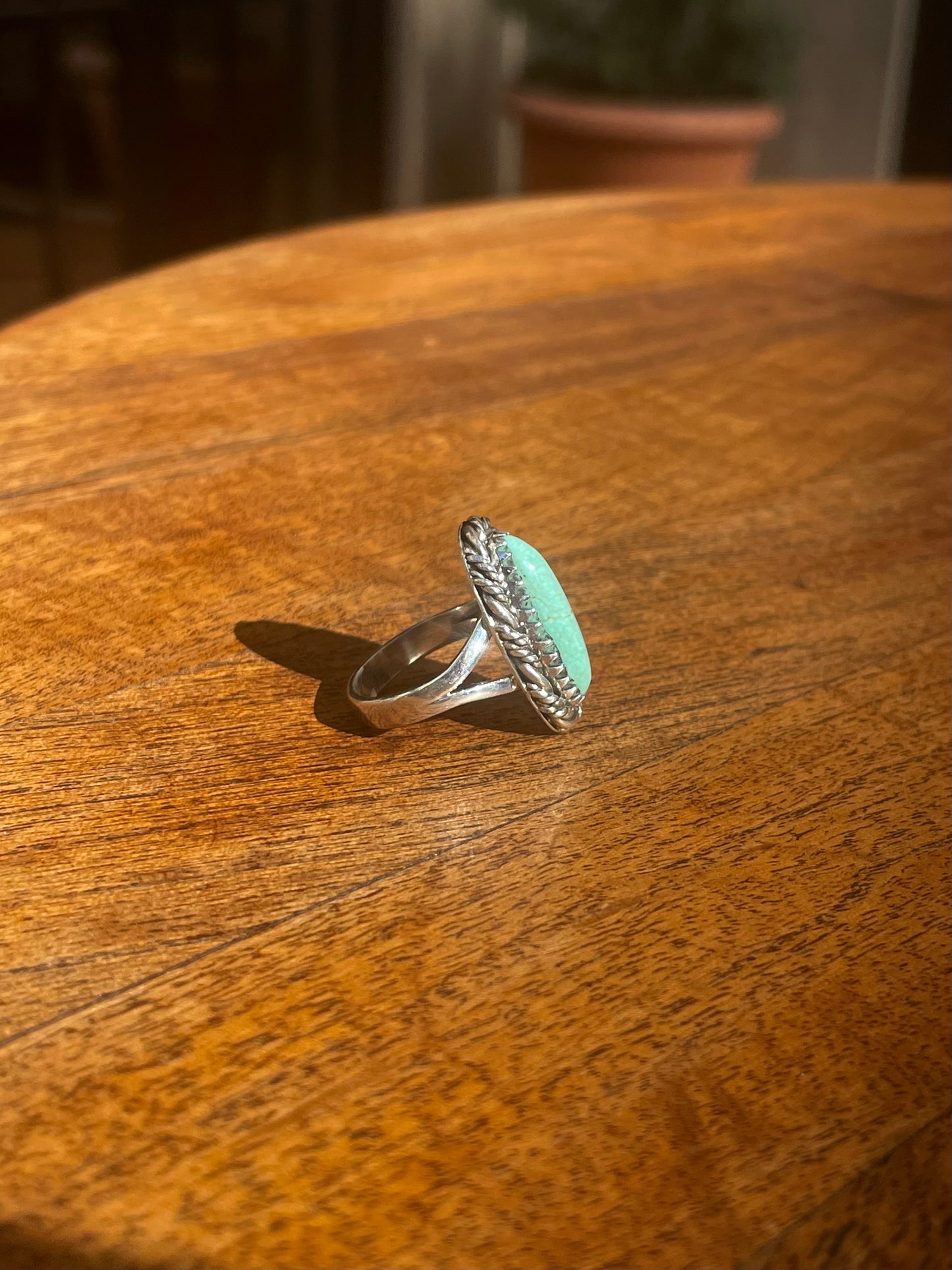 Turquoise Oval Ring Size 6 | 925 Sterling Silver C869