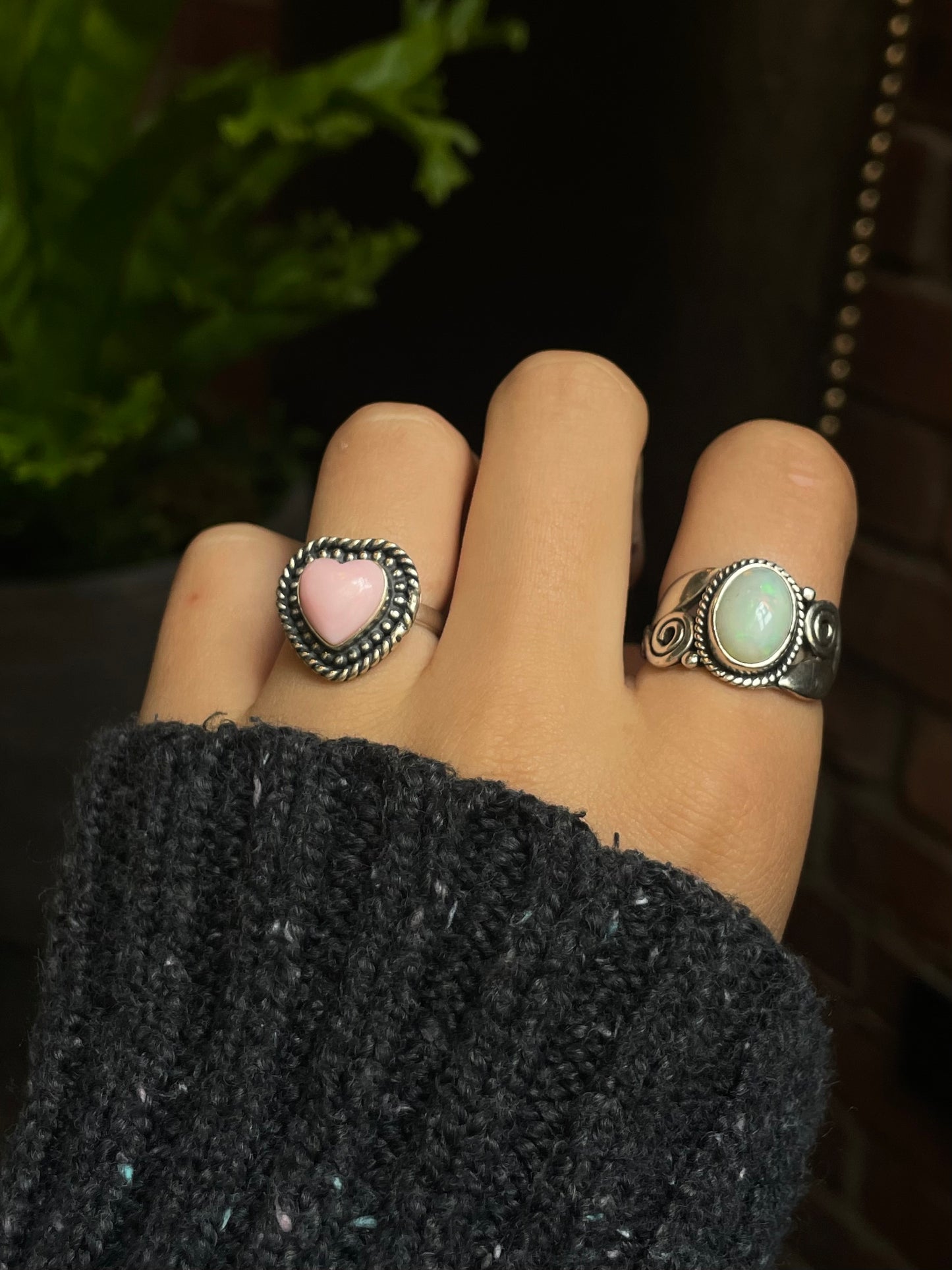 Pink Conch Heart Ring Size 6.75  | 925 Sterling Silver G145