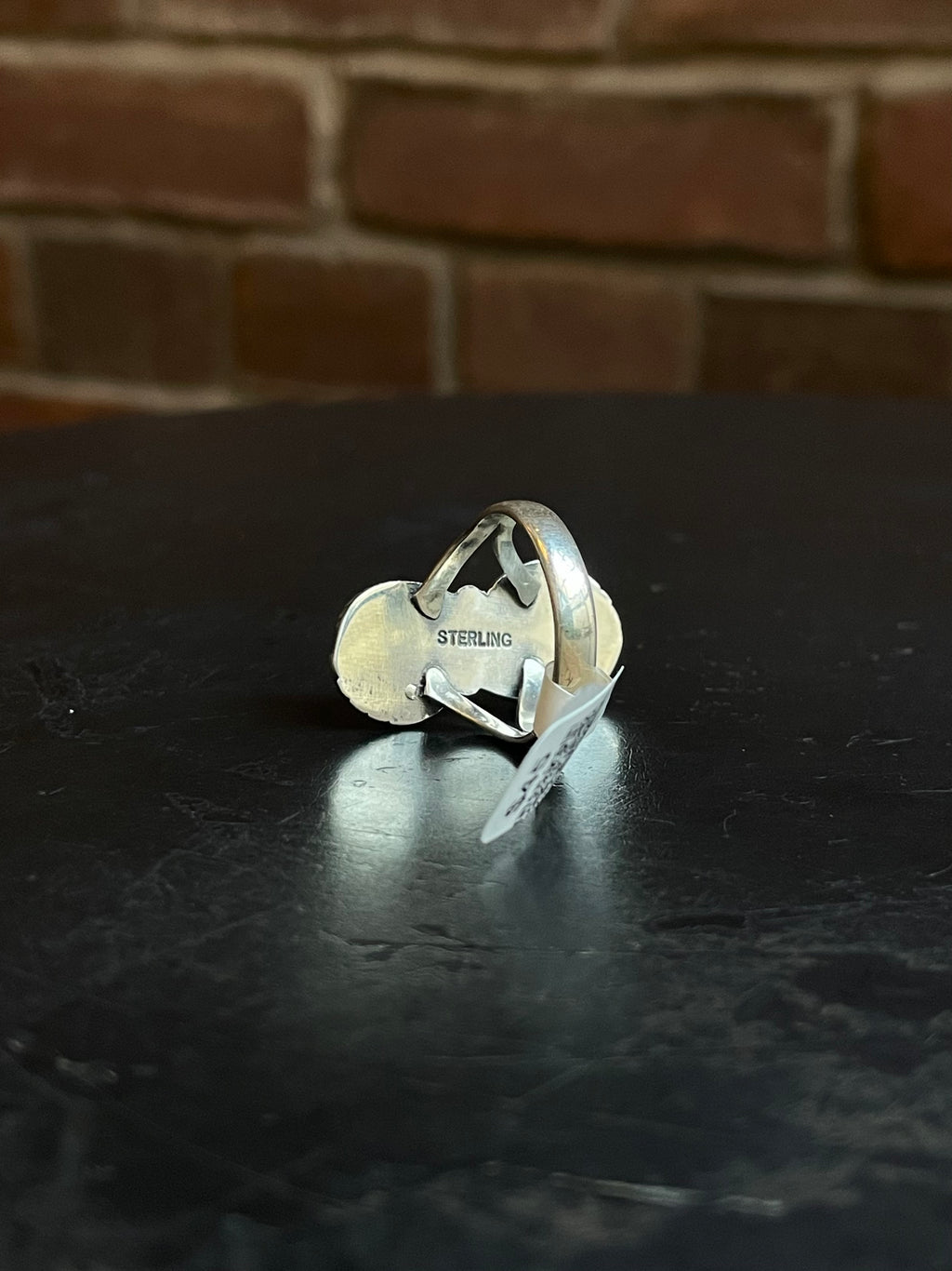 Kingman Turquoise Dual Leaf Ring | Sterling Silver | Size 9 | A240