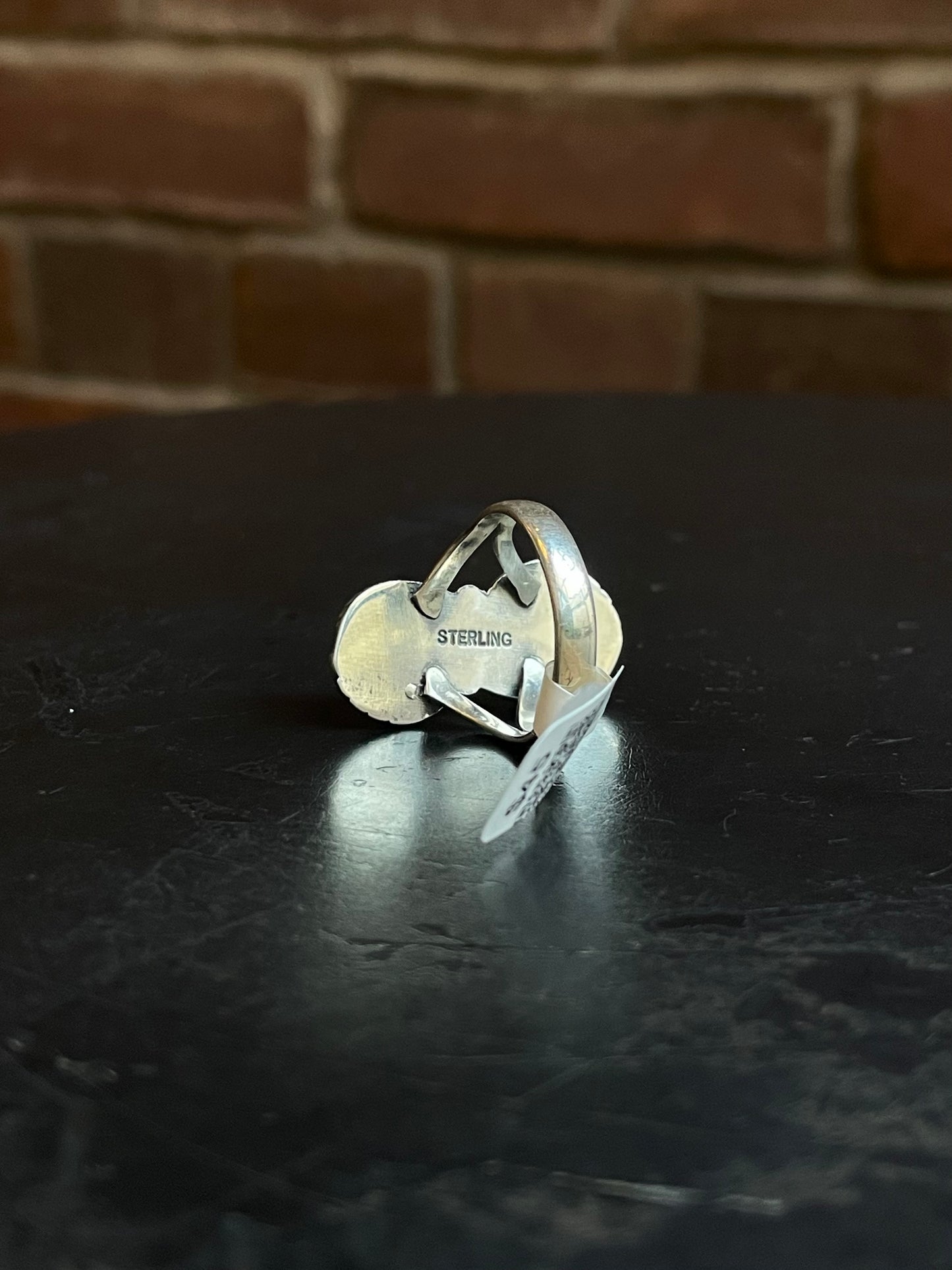 Kingman Turquoise Dual Leaf Ring | Sterling Silver | Size 9 | A240