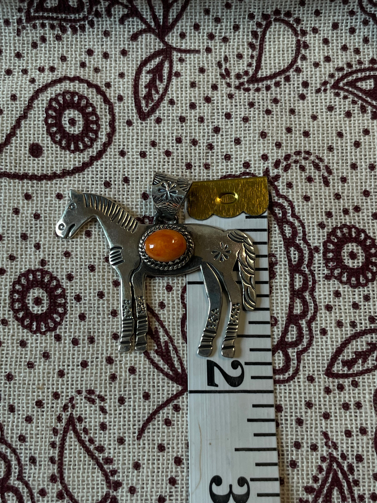 Spiny Oyster Horse Pendant | 925 Sterling Silver E268