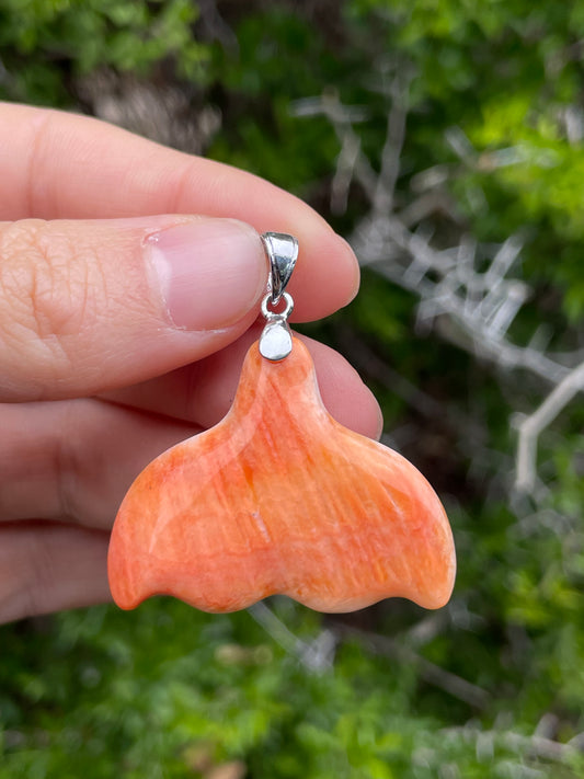Spiny Oyster Whale Tail Pendant | Sterling Silver 925 B736