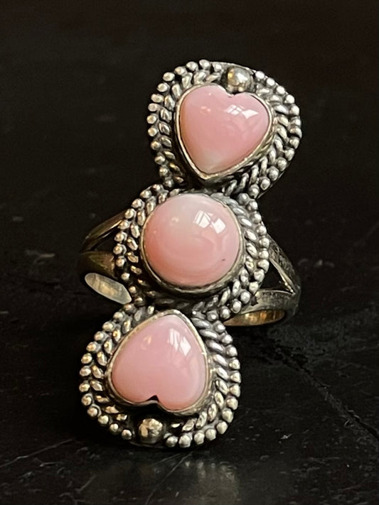 Pink Conch Heart Ring Size 6.25 | 925 Sterling Silver G173