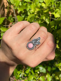 Pink Conch Leaf Ring | 925 Sterling Silver | Size 7.5 B291