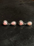 Pink Conch Heart Stud Earrings | 925 Sterling Silver E799