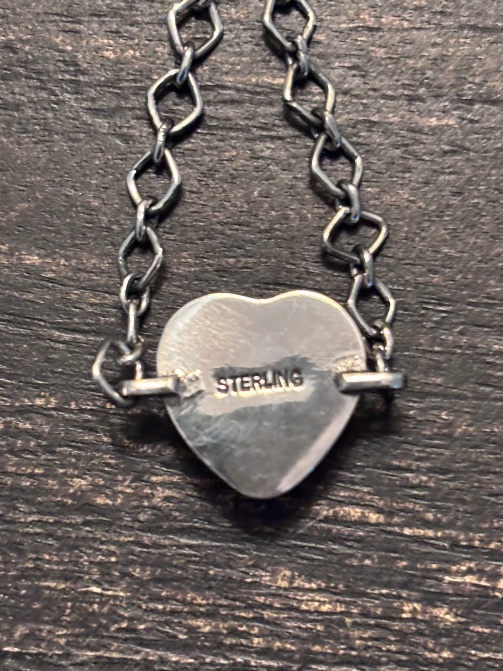 Pink Conch Heart Link Bracelet | 925 Sterling Silver Southwestern Style A119