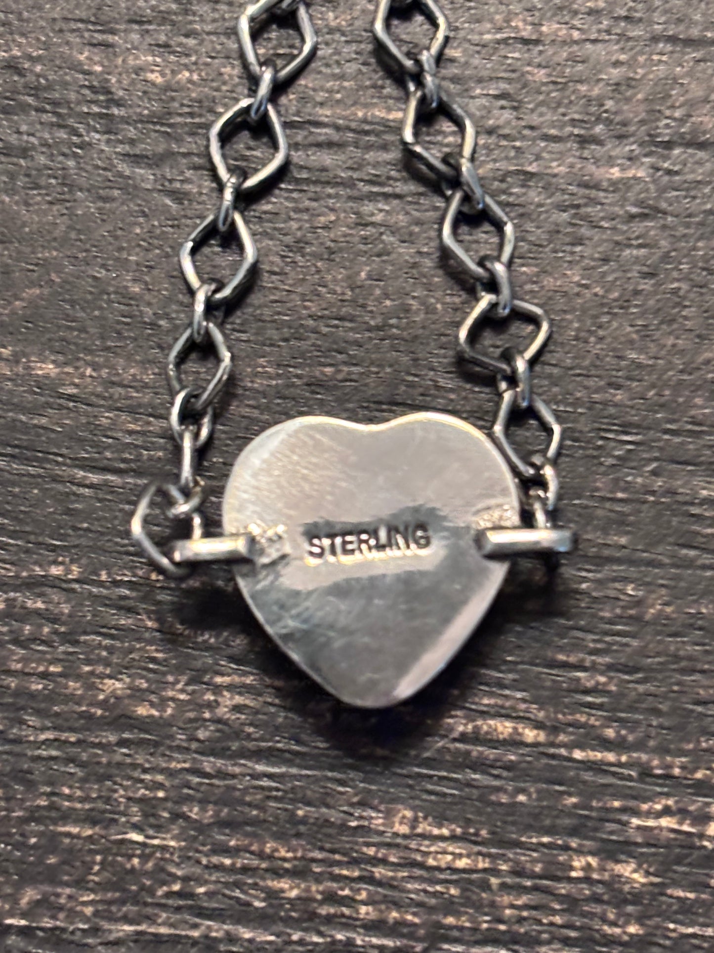 Pink Conch Heart Link Bracelet | 925 Sterling Silver Southwestern Style A119