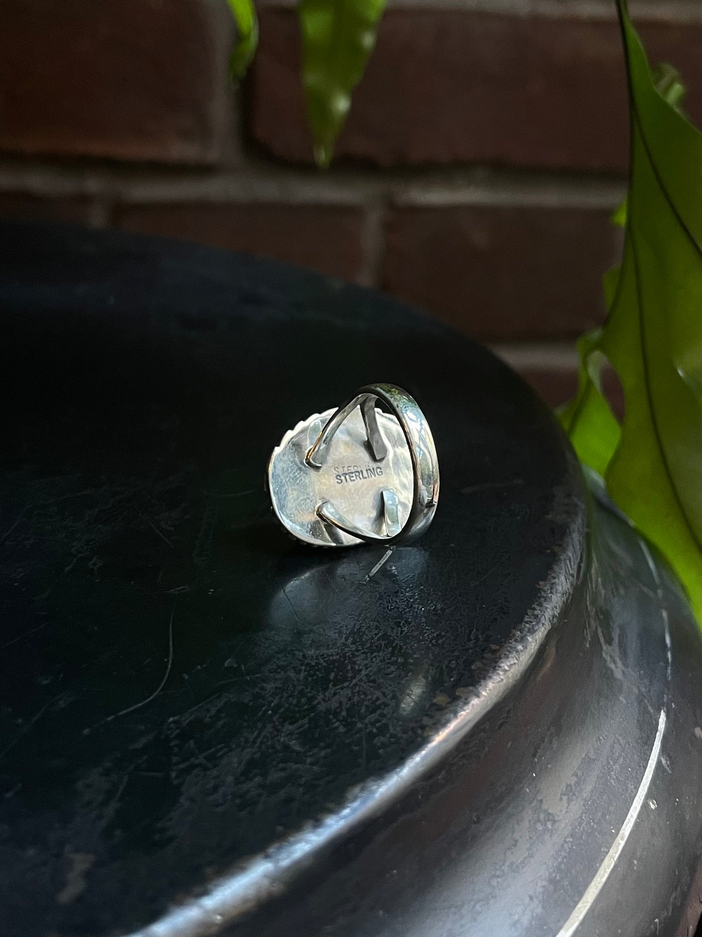 Turquoise Feather Ring | Sterling Silver 925 Size 8 C722