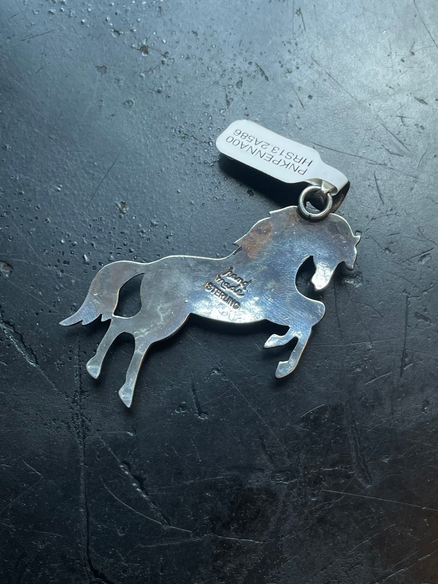 Horse Pendant in Pink Conch | Sterling Silver | A586