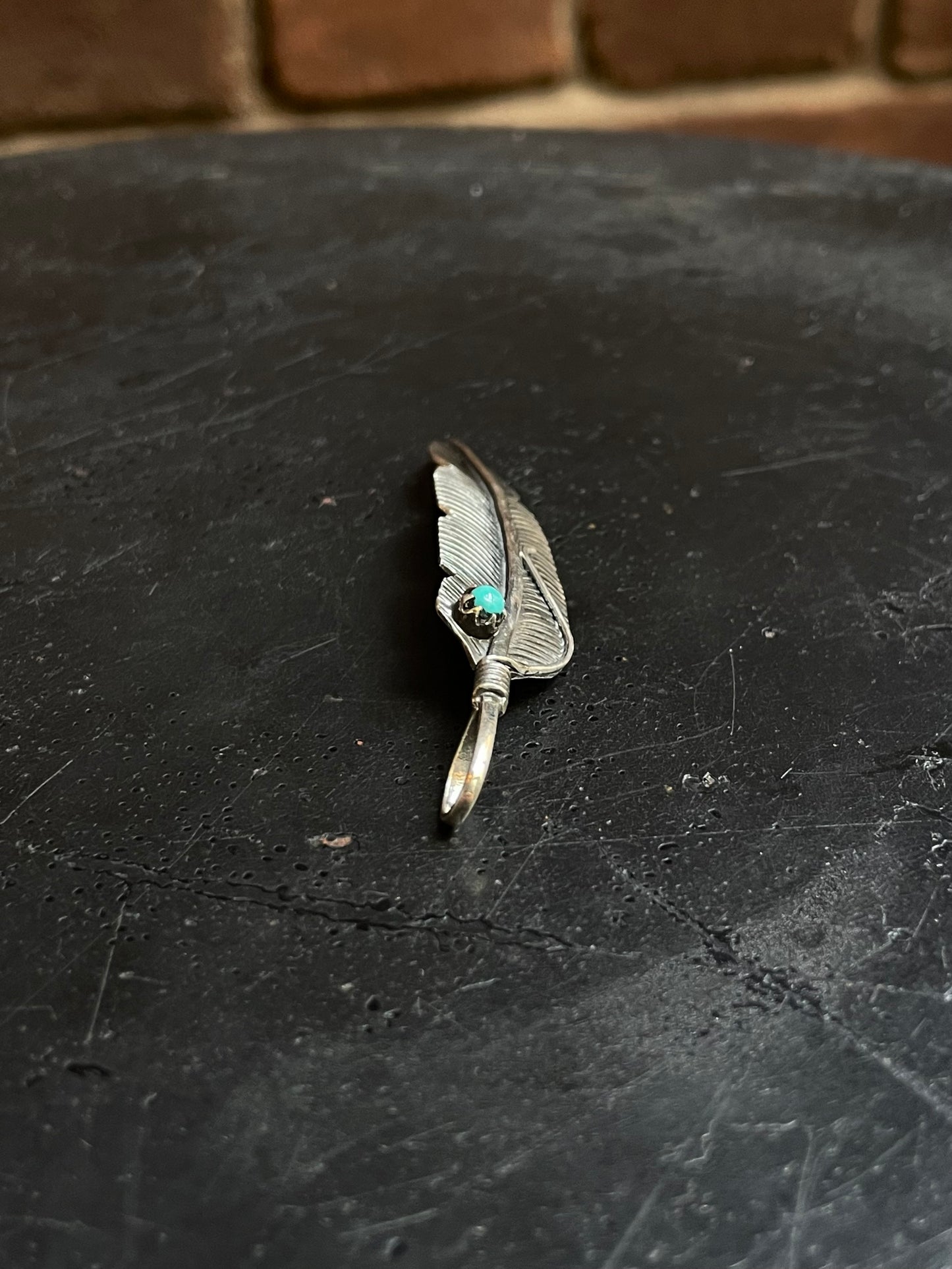Turquoise Feather Pendant | 925 Sterling Silver E242