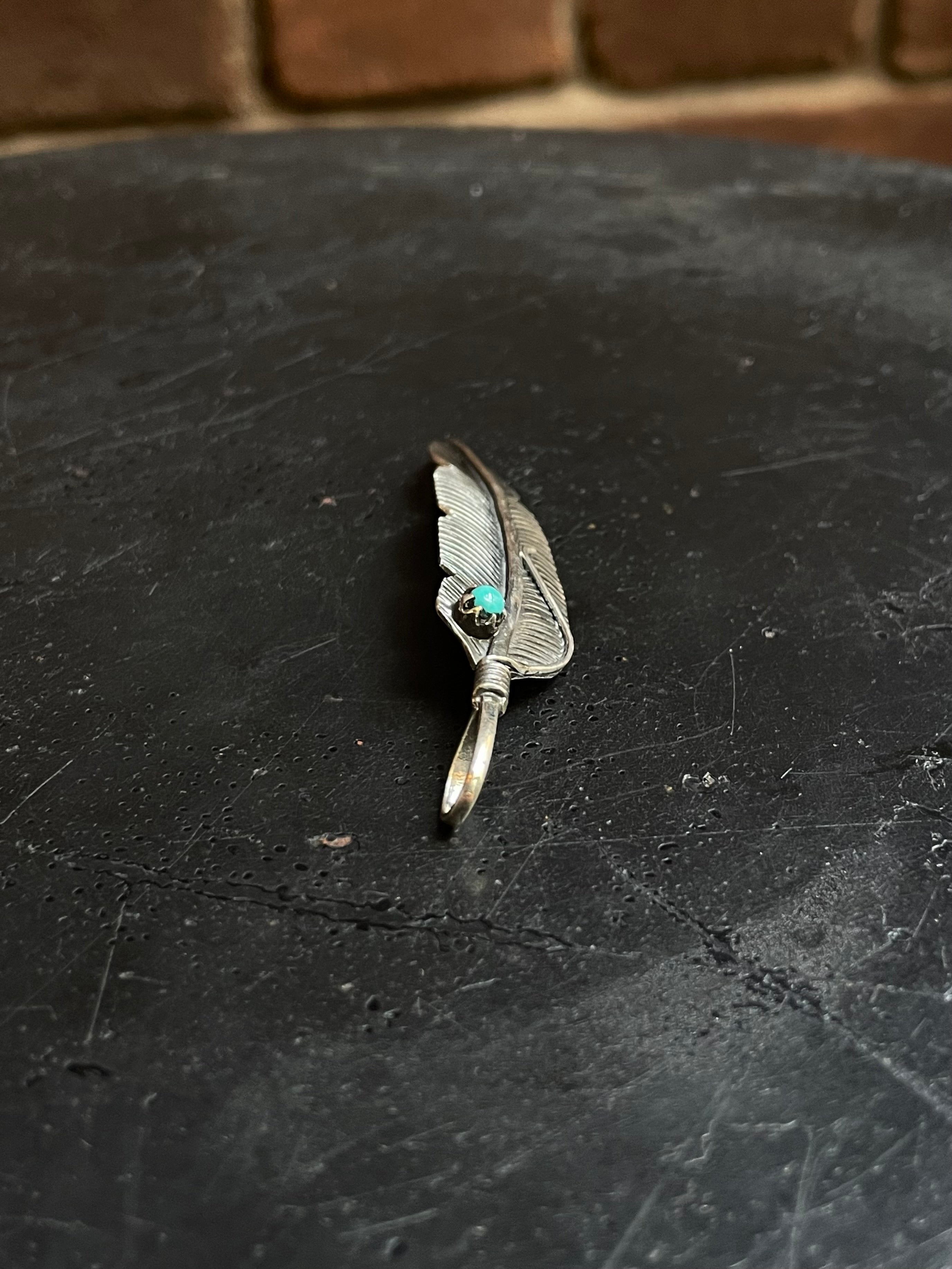Turquoise Feather Pendant | 925 Sterling Silver E242