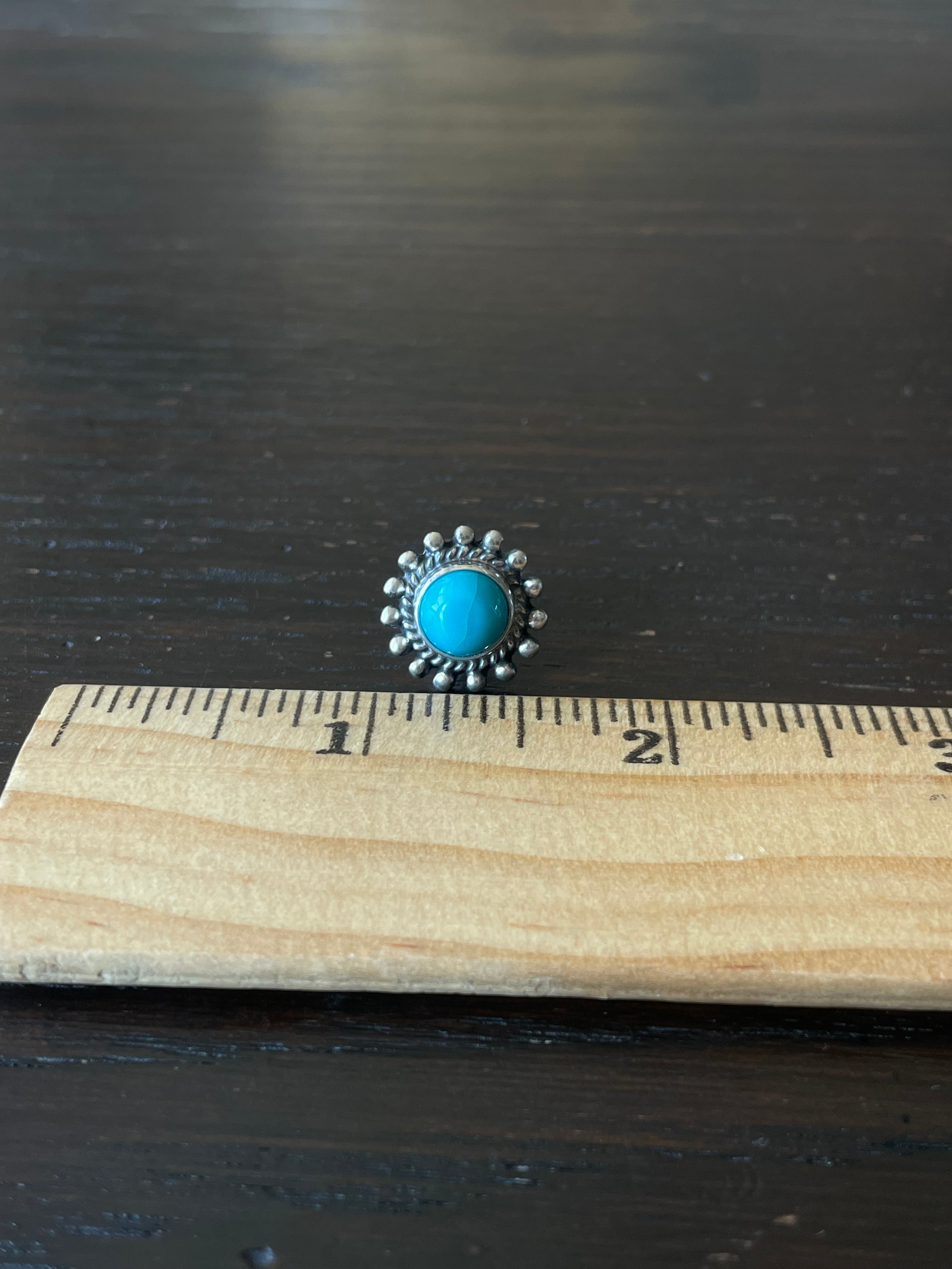 Kingman Turquoise Stud Earrings | 925 Sterling Silver E815