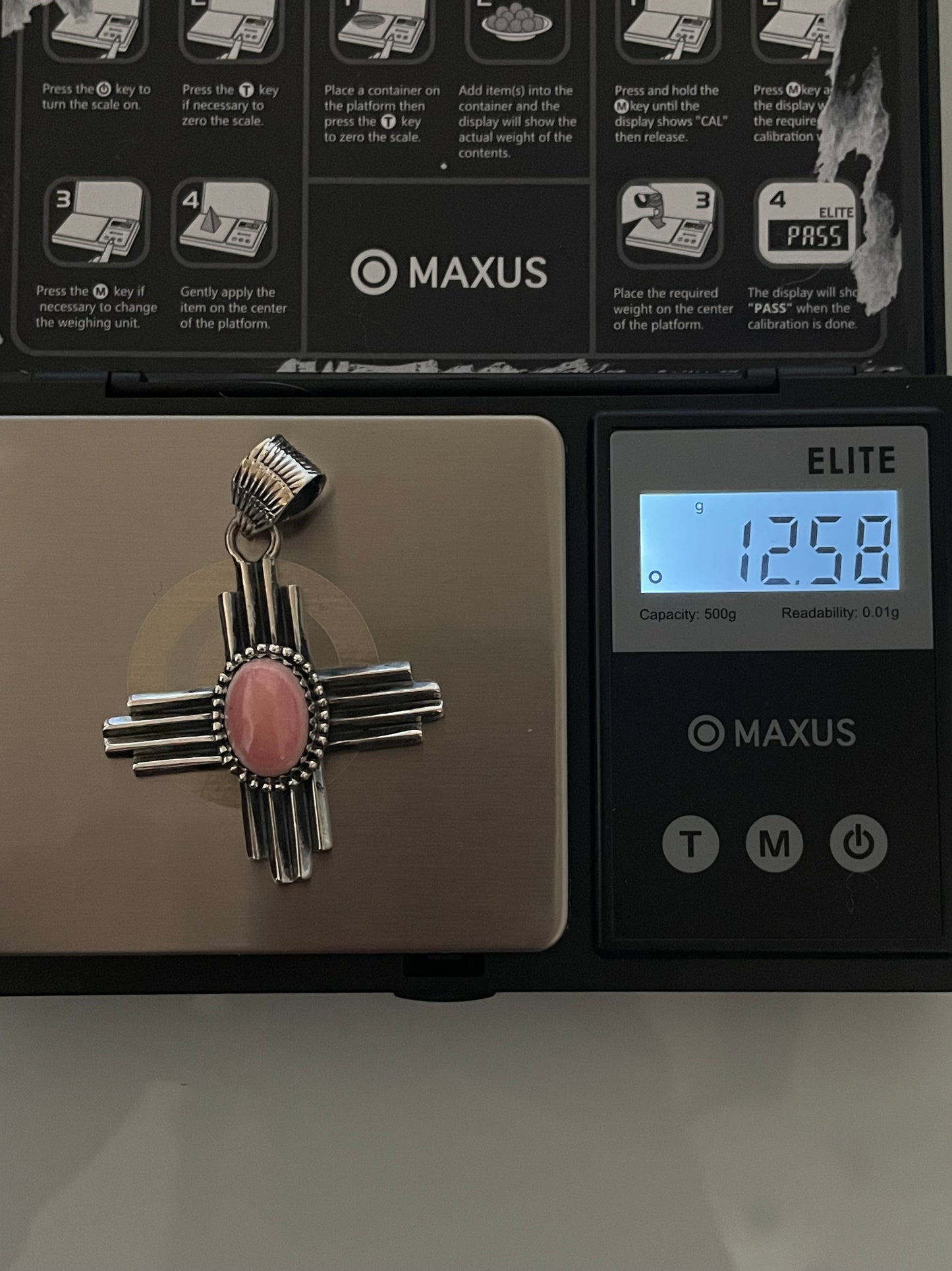 Pink Conch Cross Pendant | 925 Sterling Silver E236
