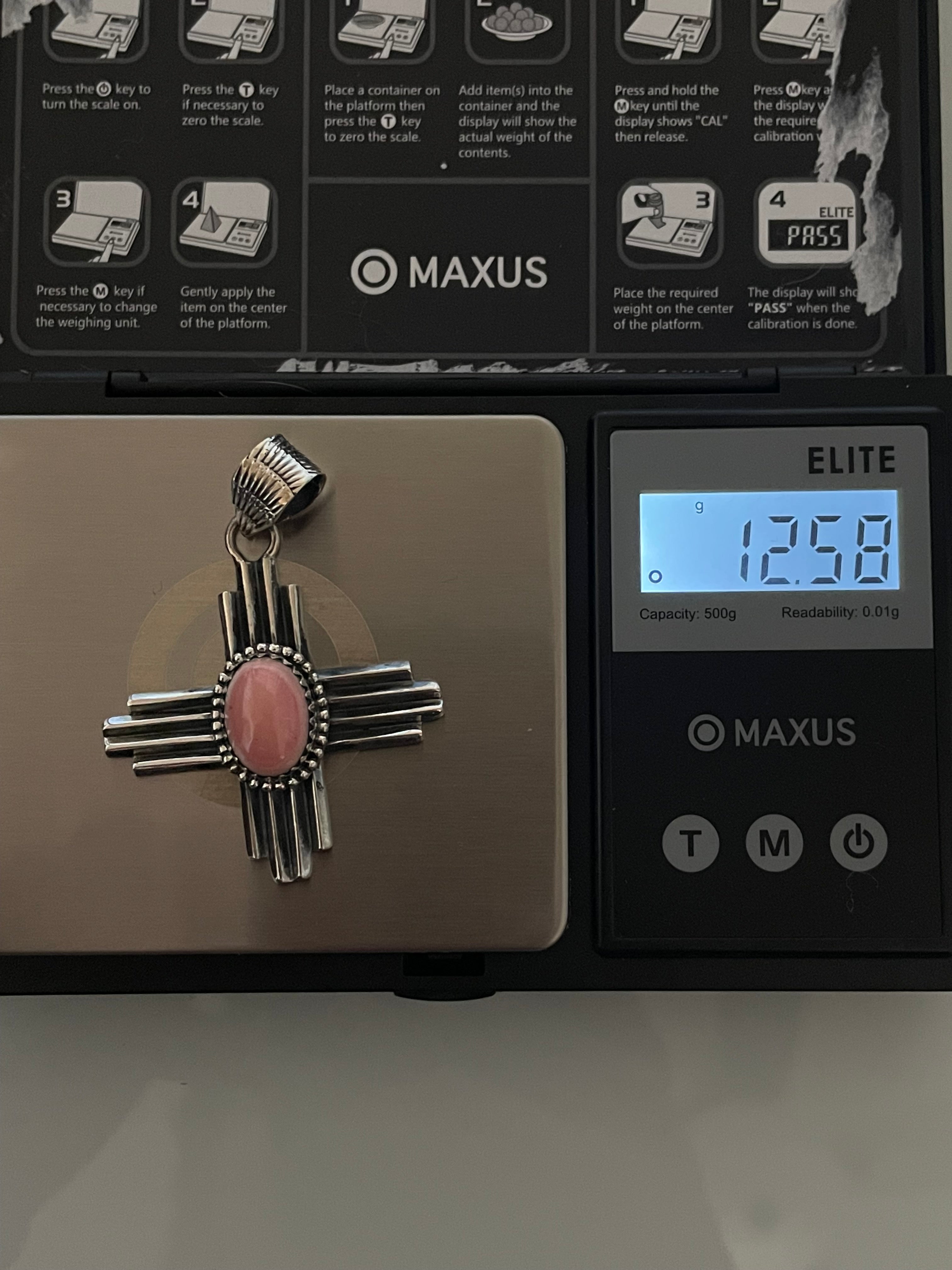 Pink Conch Cross Pendant | 925 Sterling Silver E236