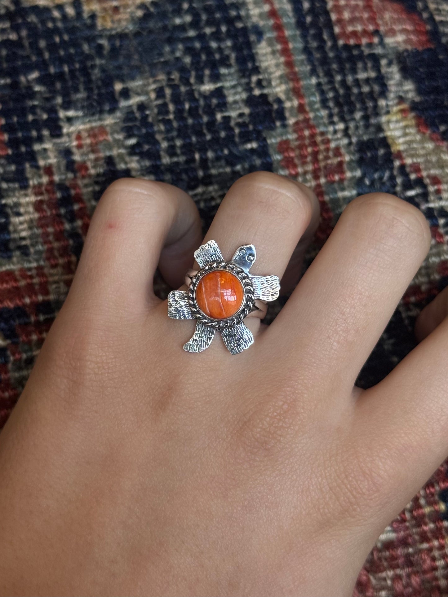 Spiny Oyster Turtle Ring | 925 Sterling Silver | Size 7 C256