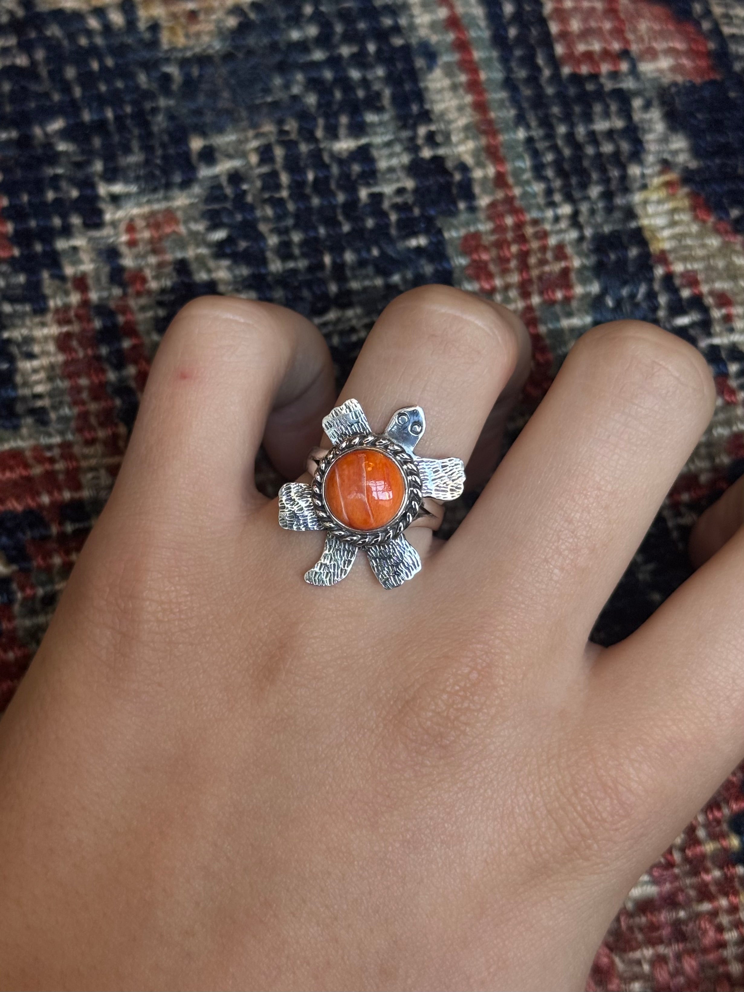 Spiny Oyster Turtle Ring | 925 Sterling Silver | Size 7 C256