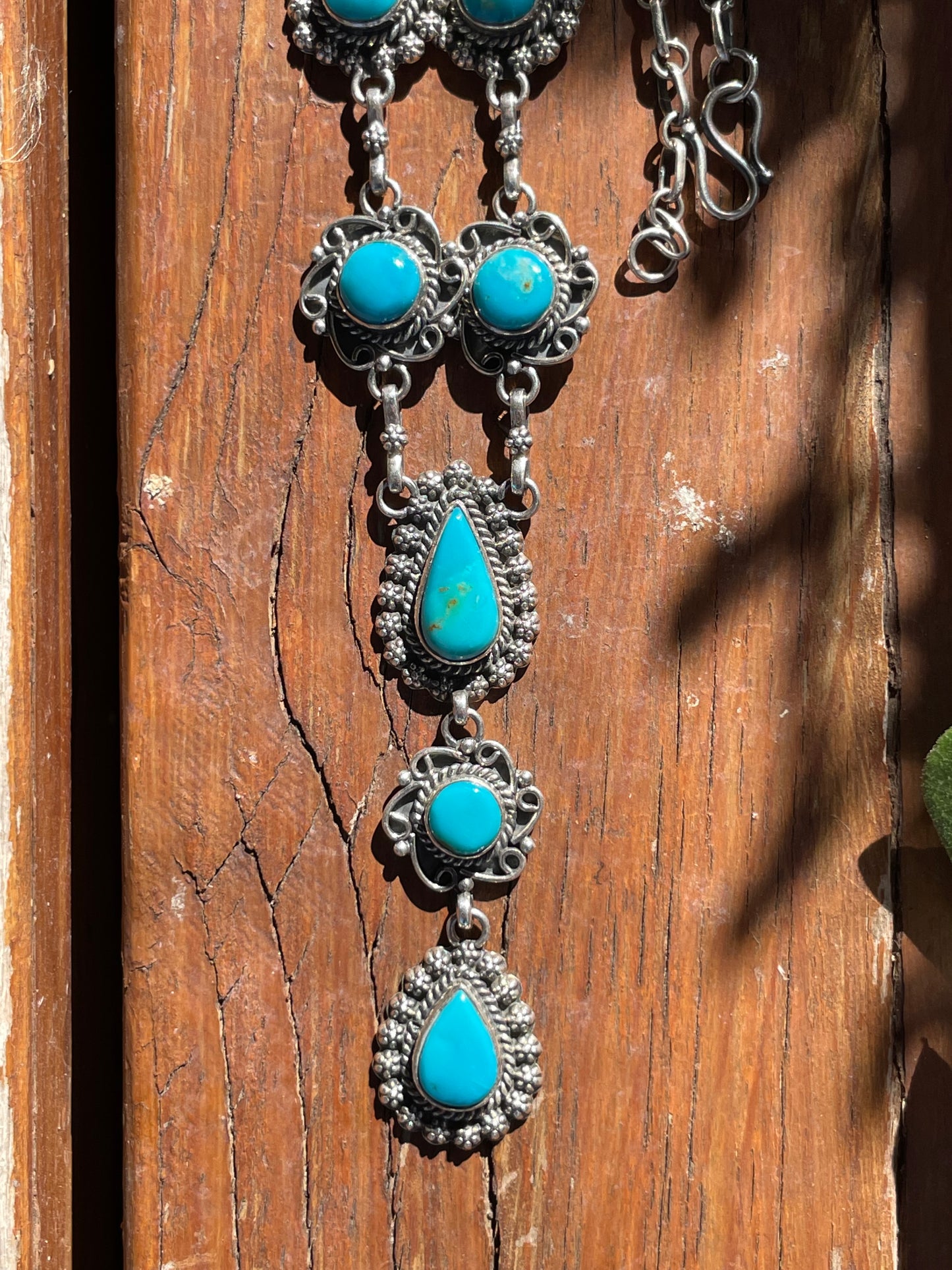 Kingman Turquoise Lariat Necklace | Sterling Silver 925 B874