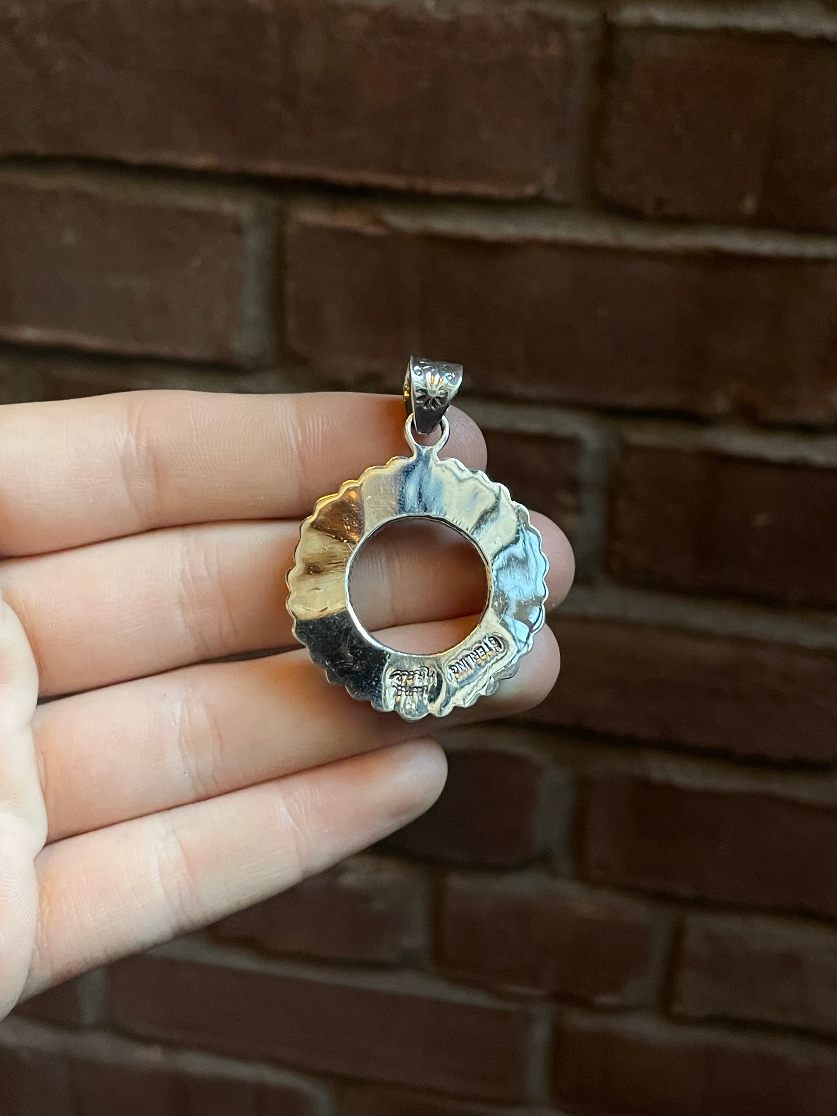 Turquoise Circular Pendant | Sterling Silver 925 C772