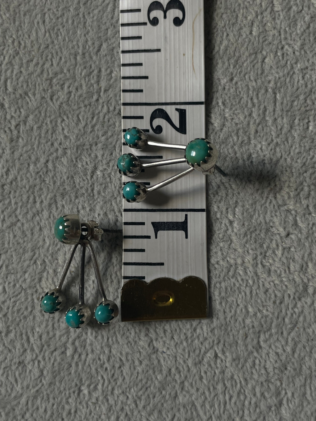 Turquoise Cluster Stud Earrings | 925 Sterling Silver D244