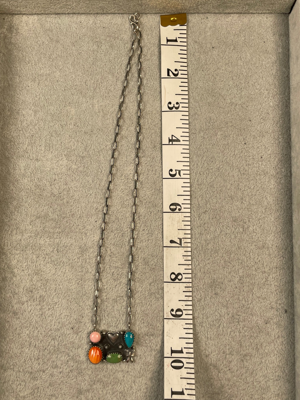 Multi Stone Heart Necklace | 925 Sterling Silver D125