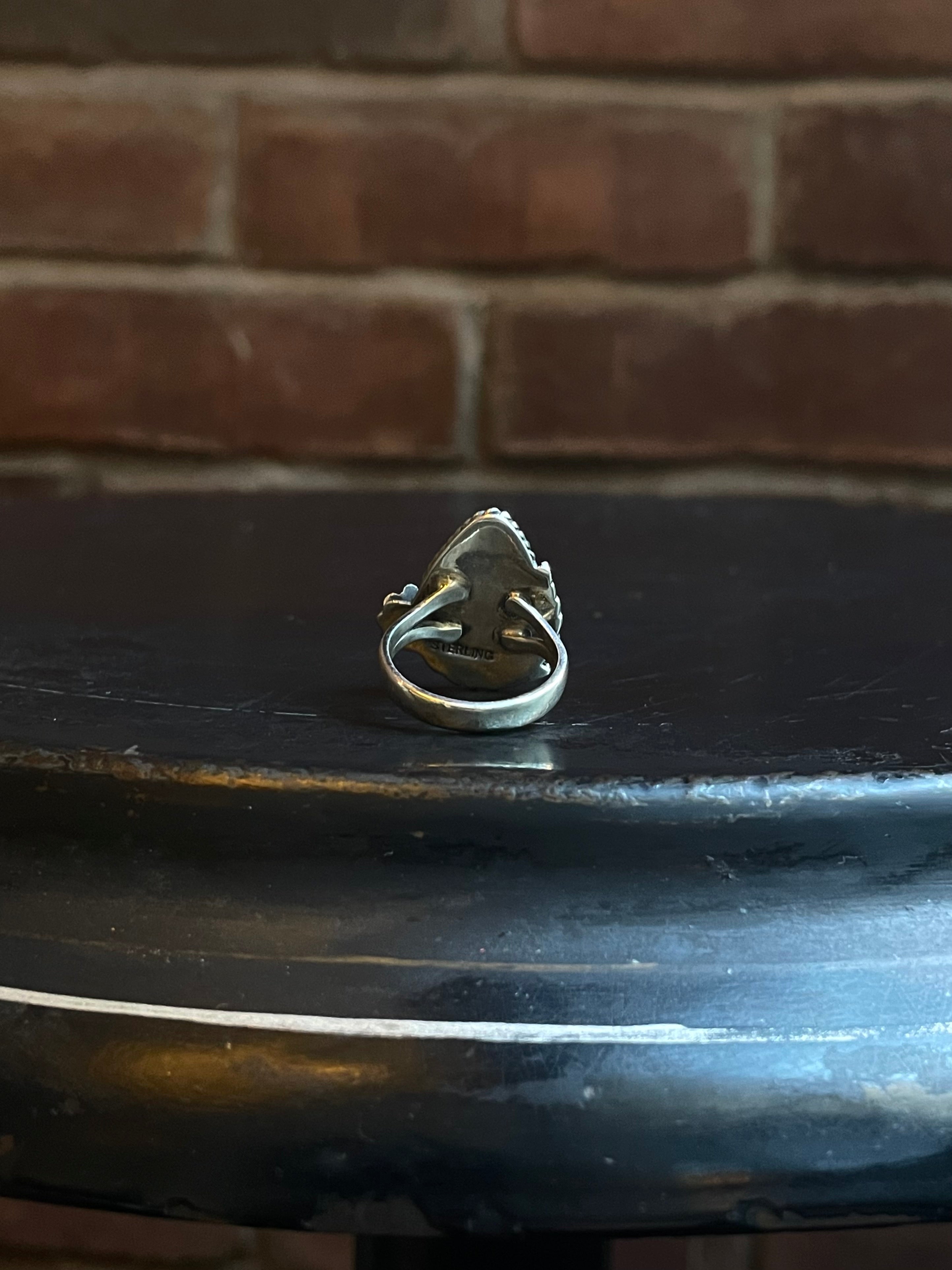 Spiny Oyster Floral Ring Size 7 | 925 Sterling Silver C558