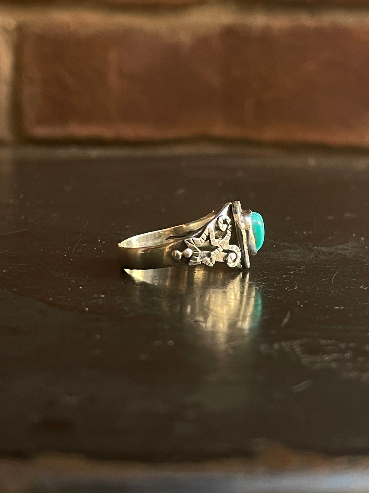 Kingman Turquoise Heart Ring | Sterling Silver | Size 7 G349