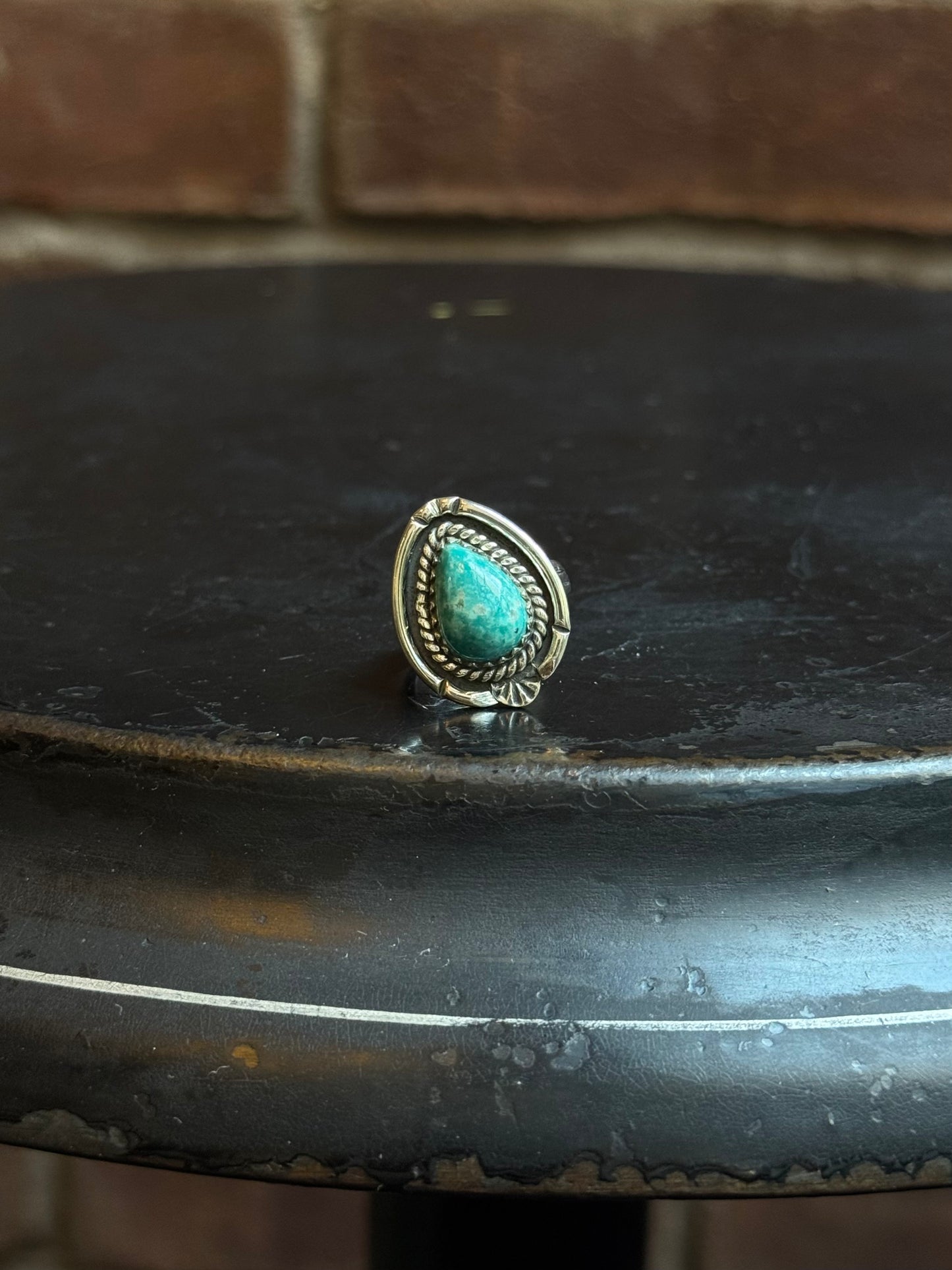 Turquoise Teardrop Ring | Sterling Silver | Size 6 | C150