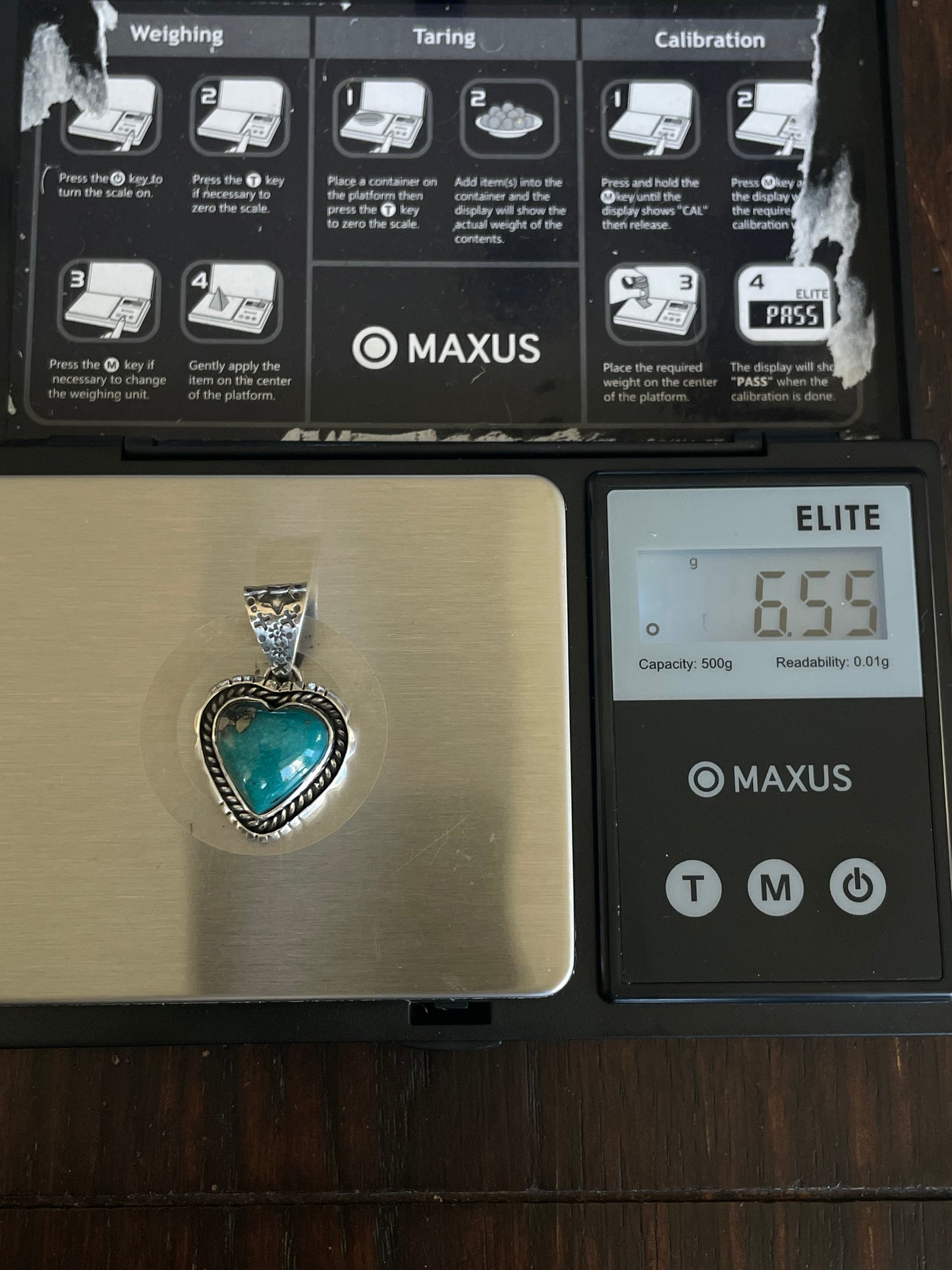 Turquoise Heart Pendant | 925 Sterling Silver E700