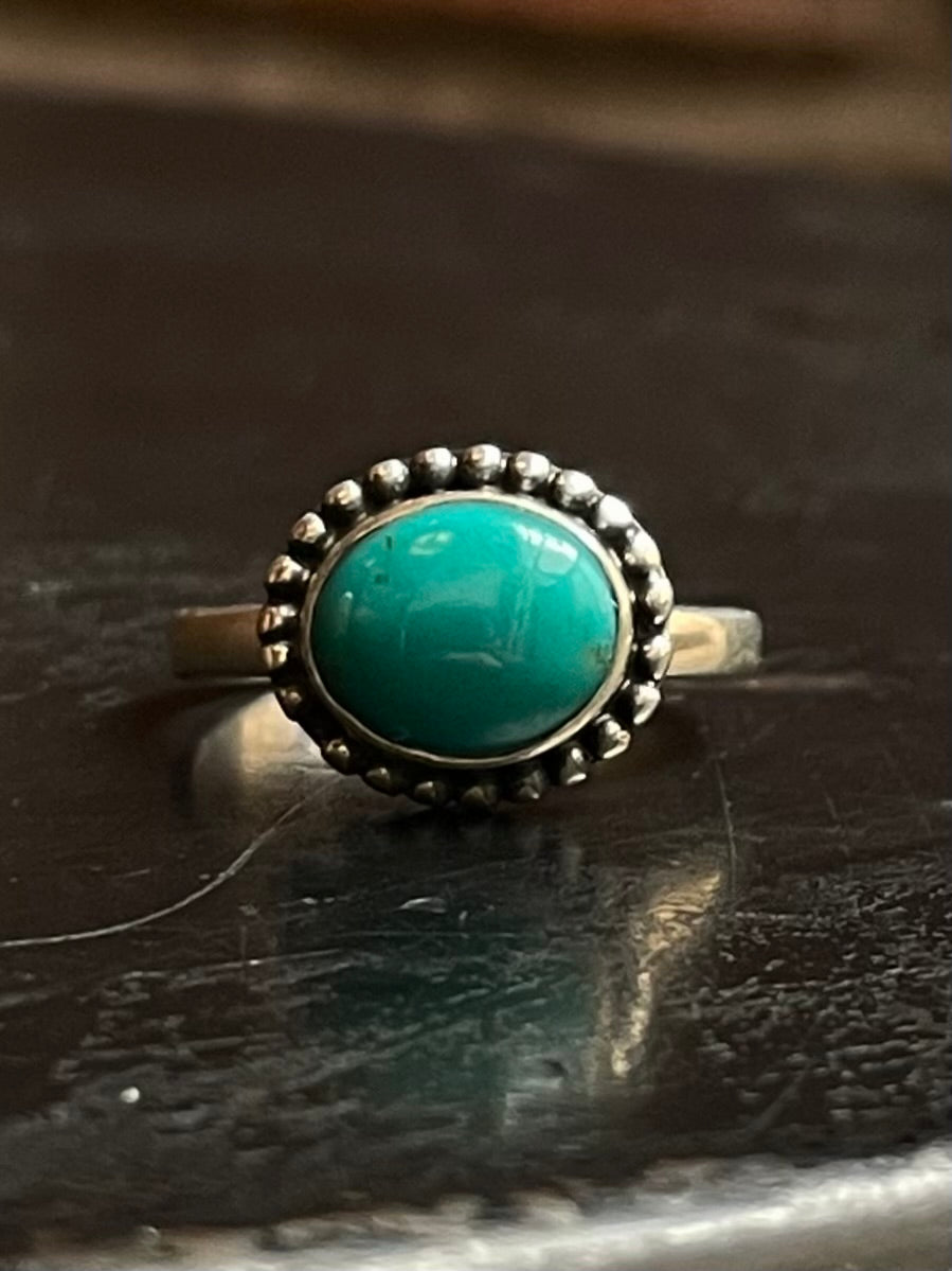 Kingman Turquoise Ring Size 8 | 925 Sterling Silver E736