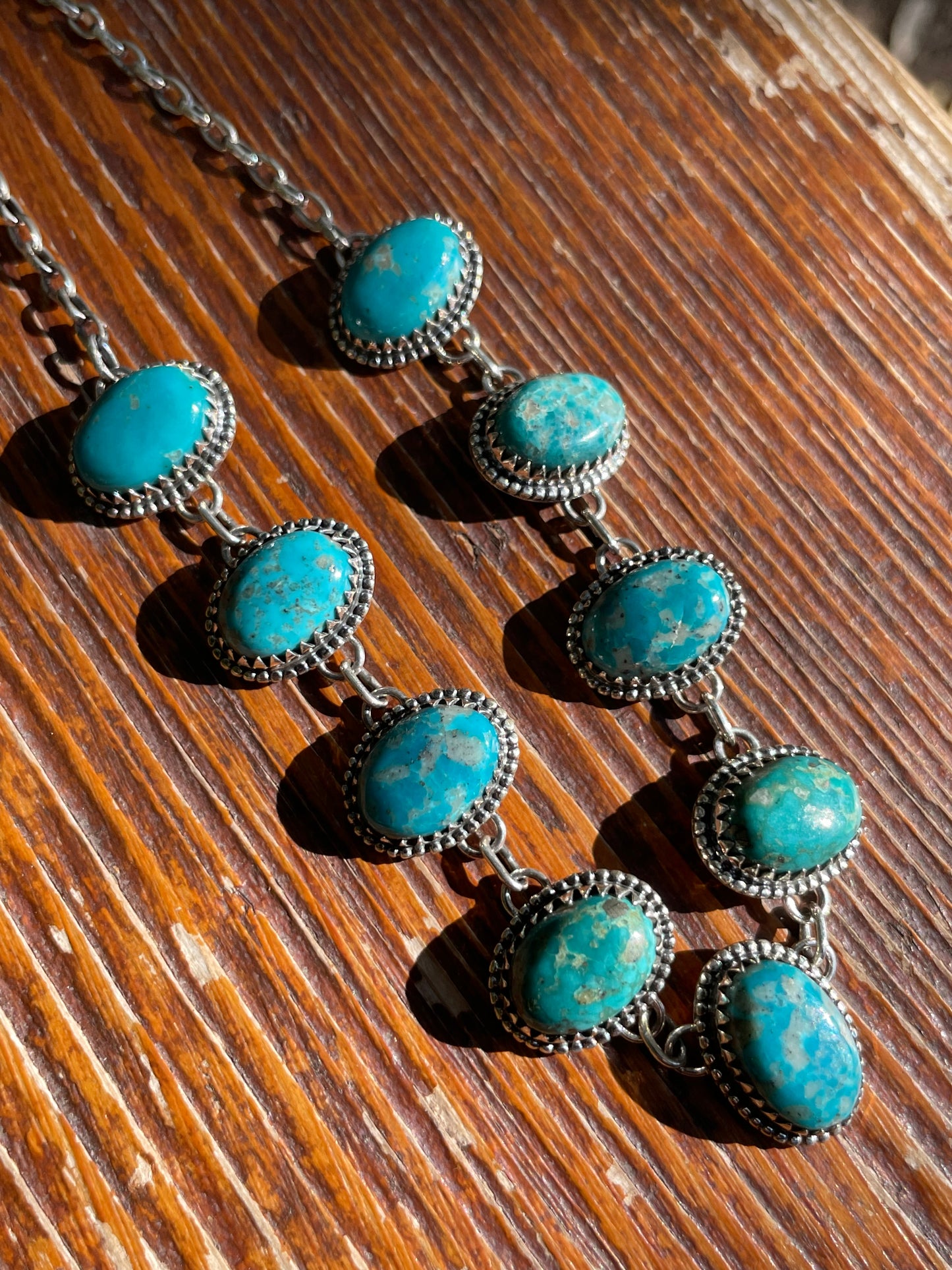 Turquoise Lariat Necklace | Sterling Silver 925 B429