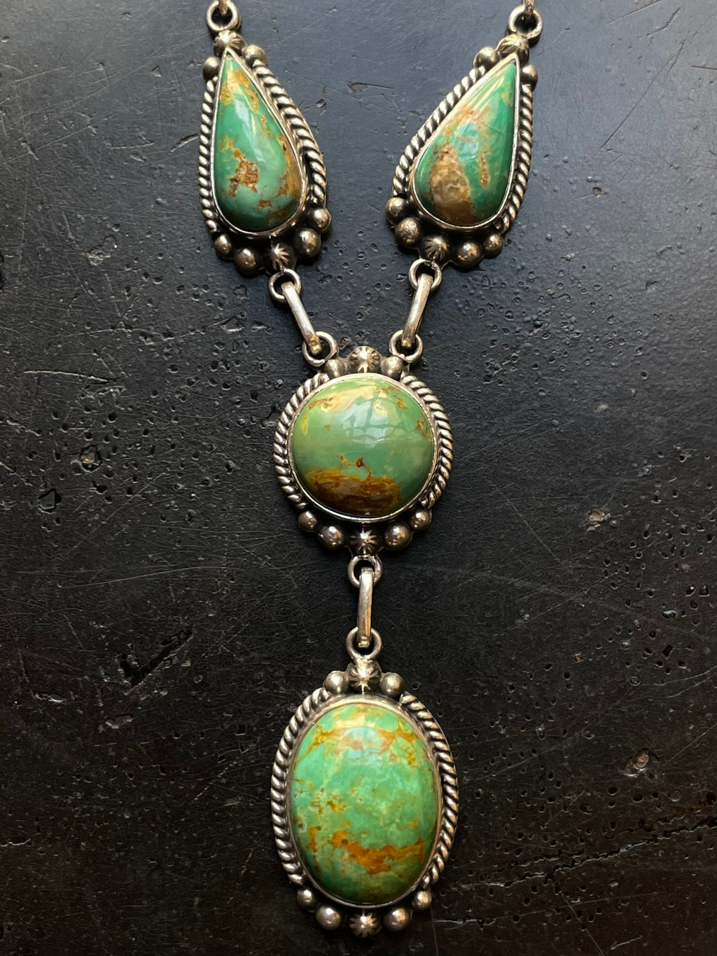 Kingman Turquoise Lariat Necklace | 925 Sterling Silver G608