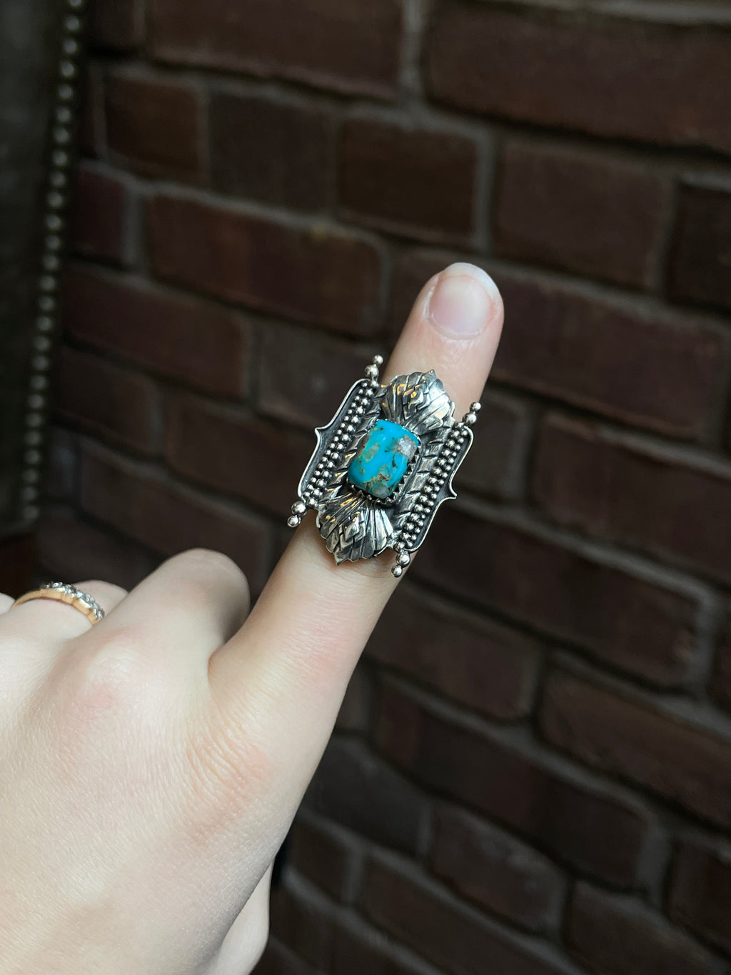 Kingman Turquoise Ring Size 6.75 | 925 Sterling Silver Southwest E179