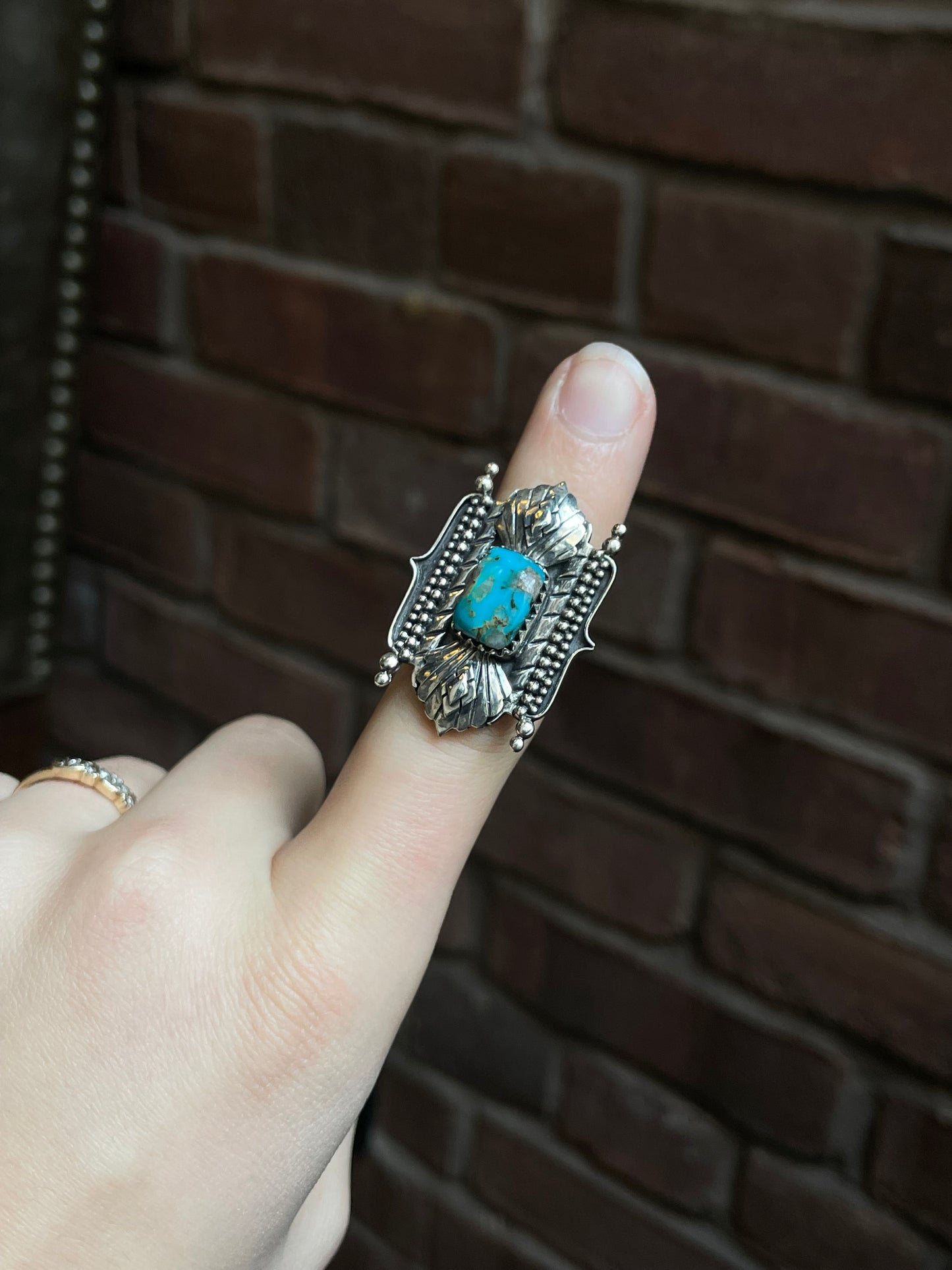Kingman Turquoise Ring Size 6.75 | 925 Sterling Silver Southwest E179
